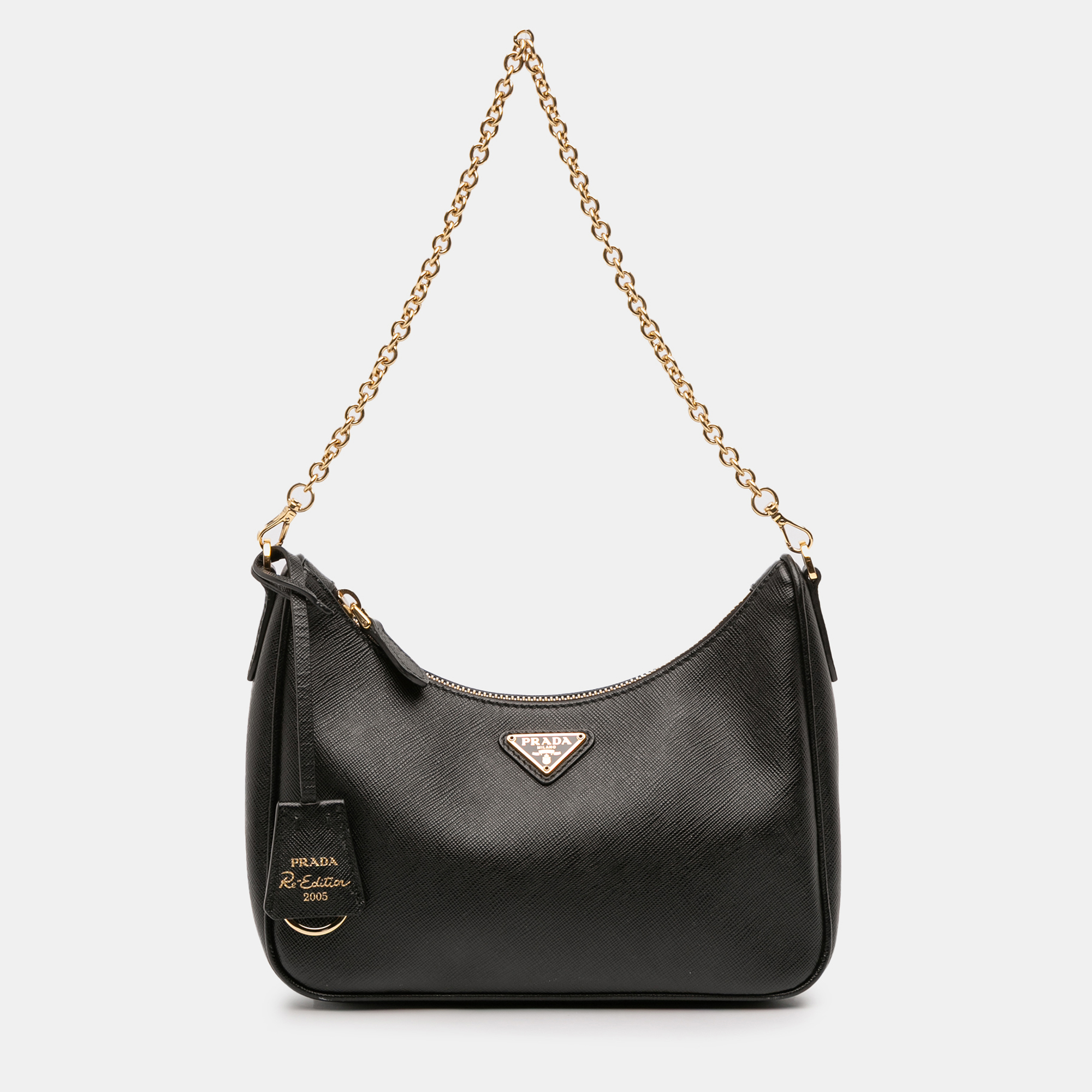 

Prada Black Saffiano Re Edition 2005 Satchel