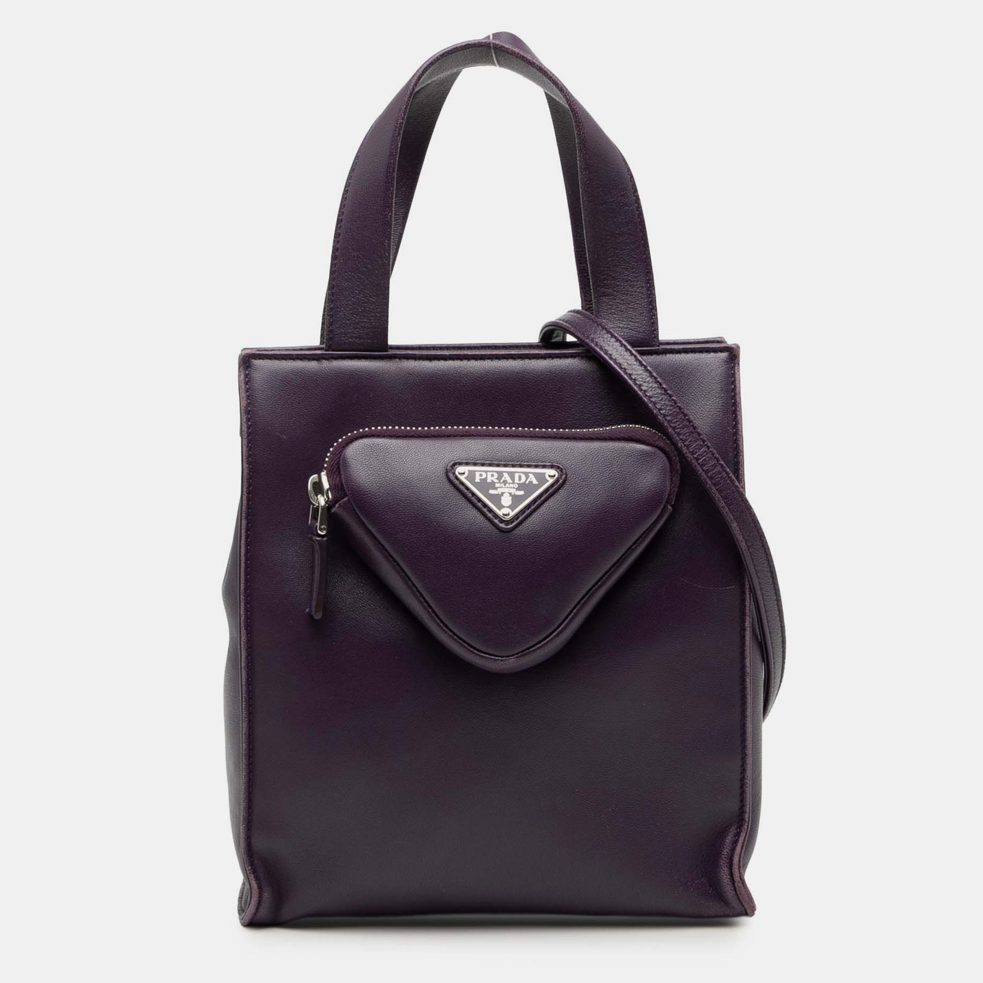 

Prada Purple Nappa Front Pocket Satchel
