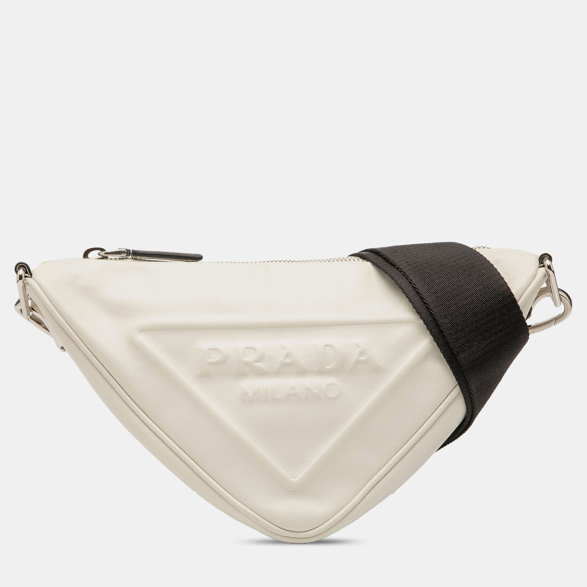 

Prada White Grace Lux Triangle Crossbody