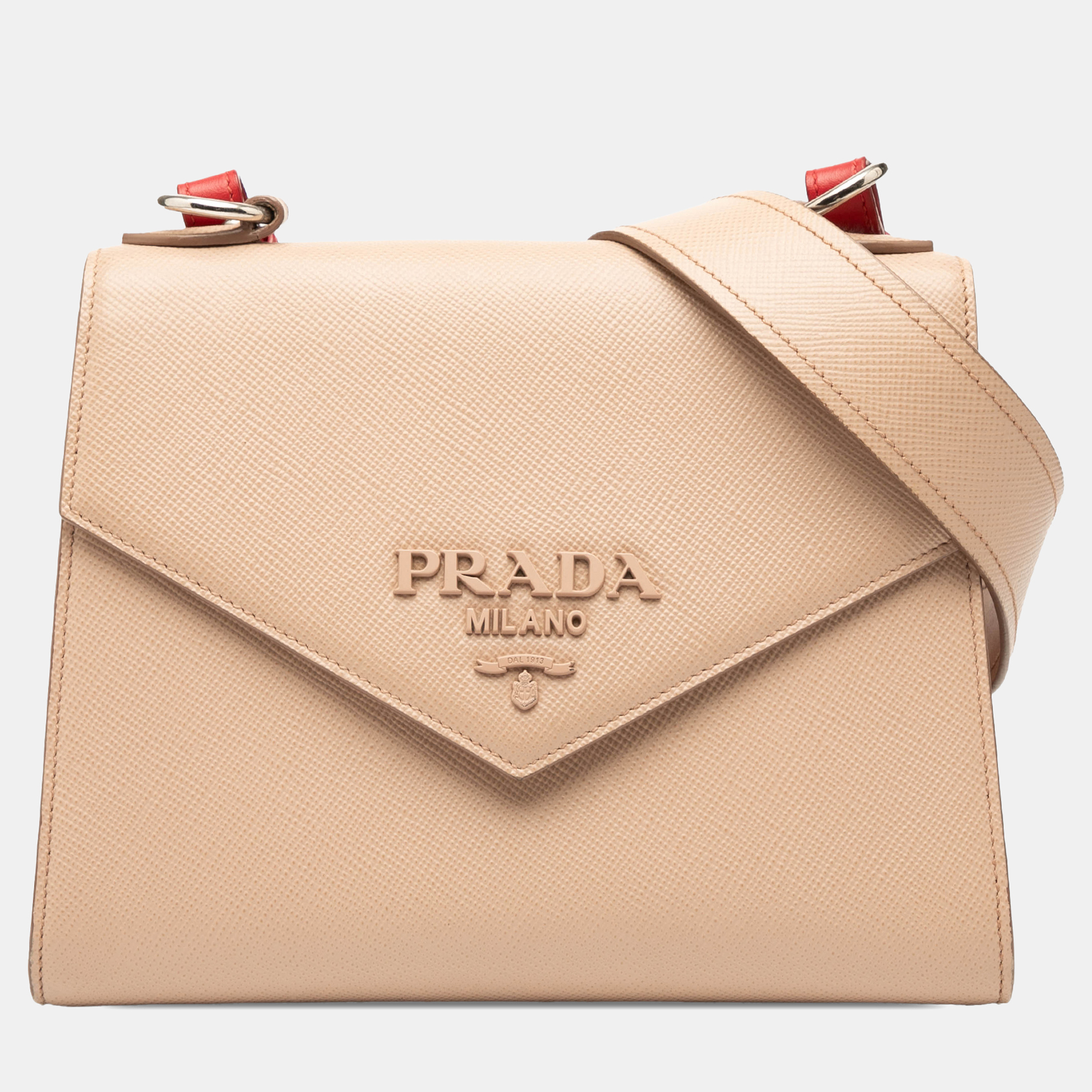 

Prada Brown Saffiano Cuir Monochrome Envelope Crossbody