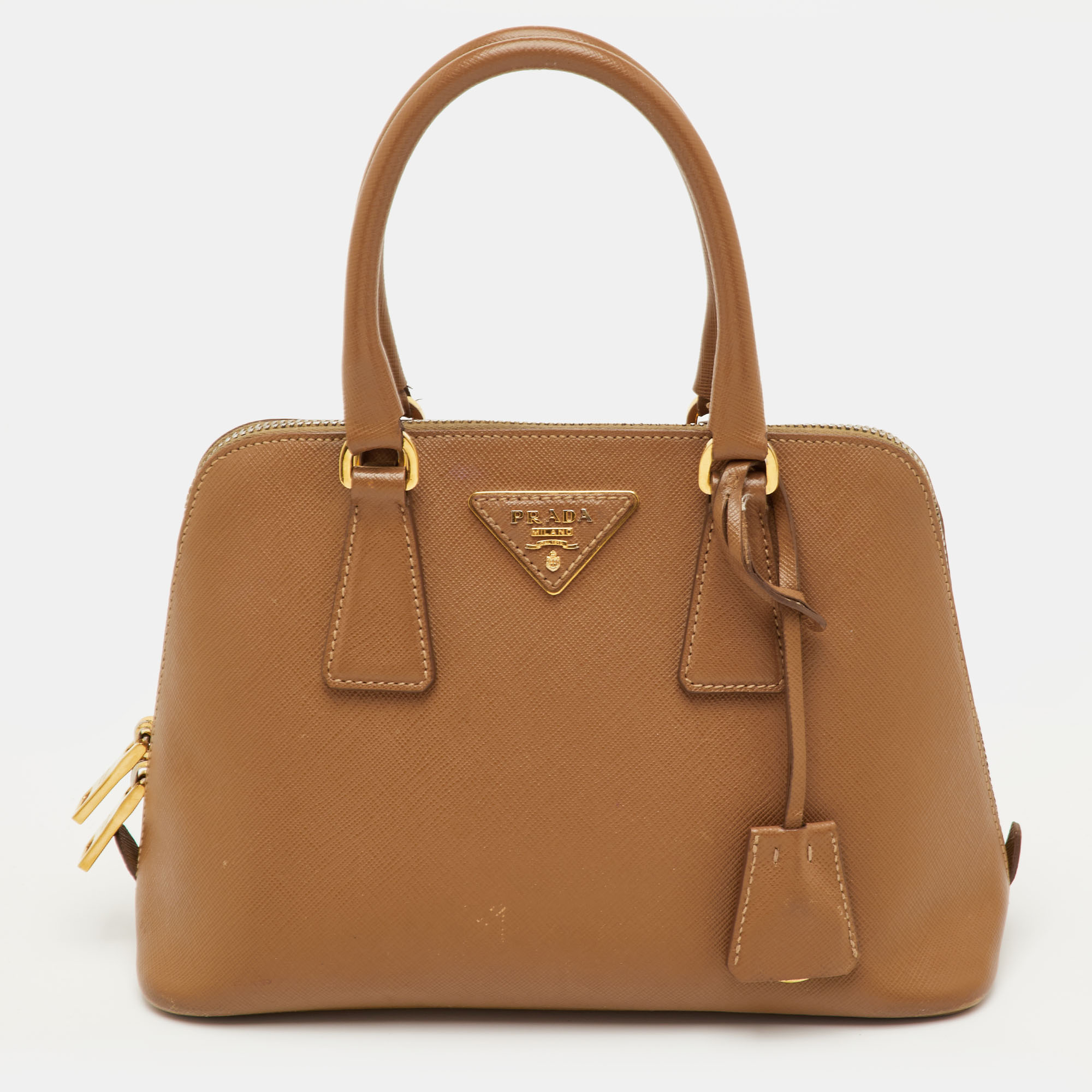 

Prada Promenade  Brown Saffiano Lux Leather Satchel