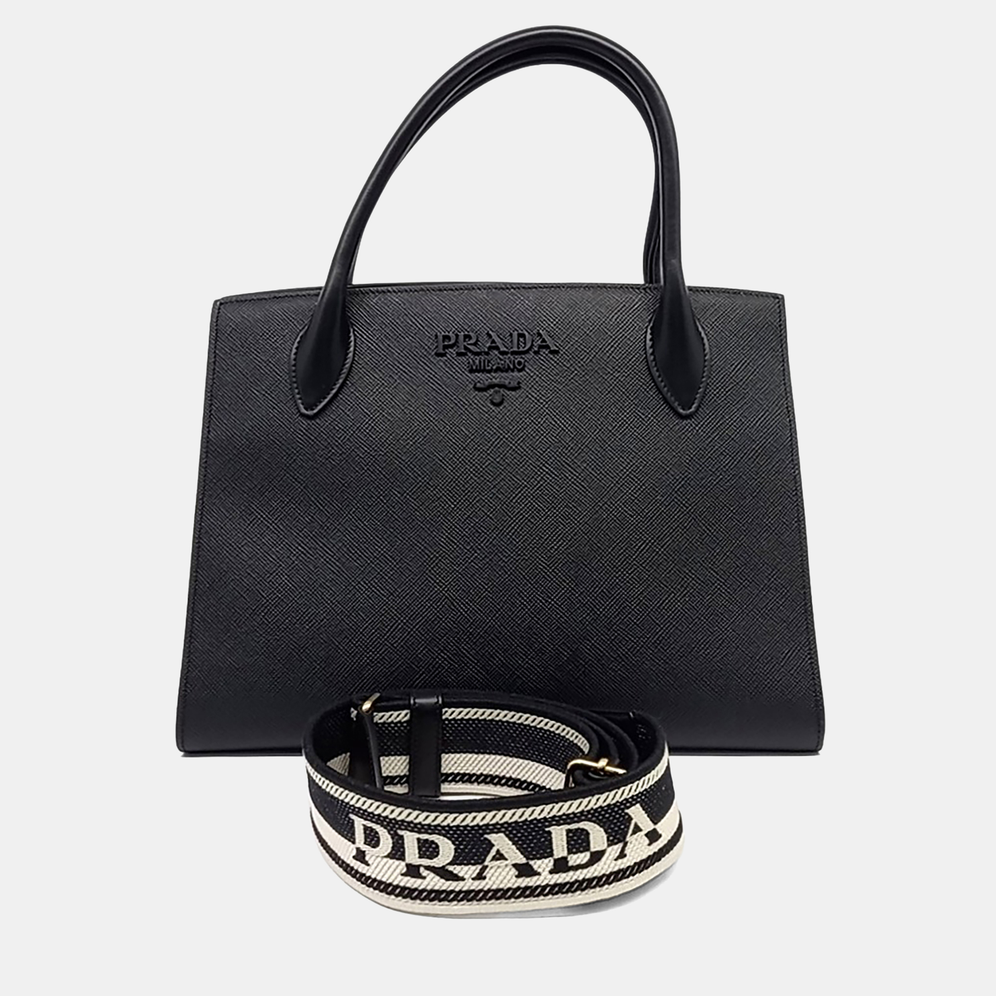 

Prada Black Saffiano Monochrome Bag
