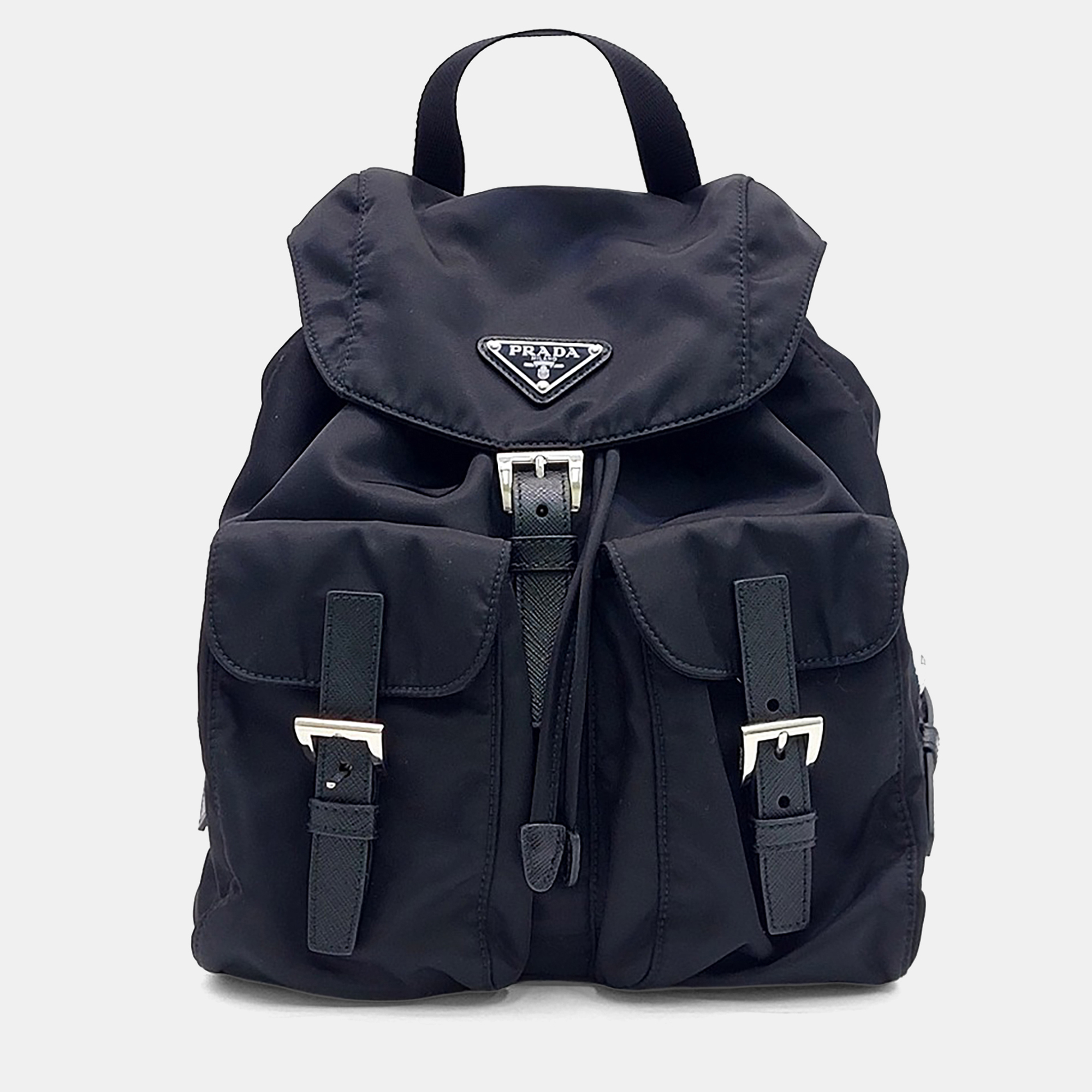 

Prada Black Nylon Re-Nylon Two-Pocket Backpack