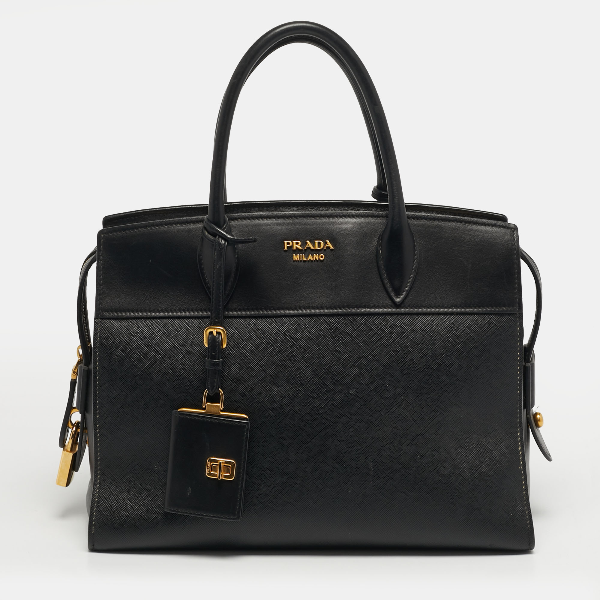 

Prada Esplanade City Medium Black Saffiano Leather Tote