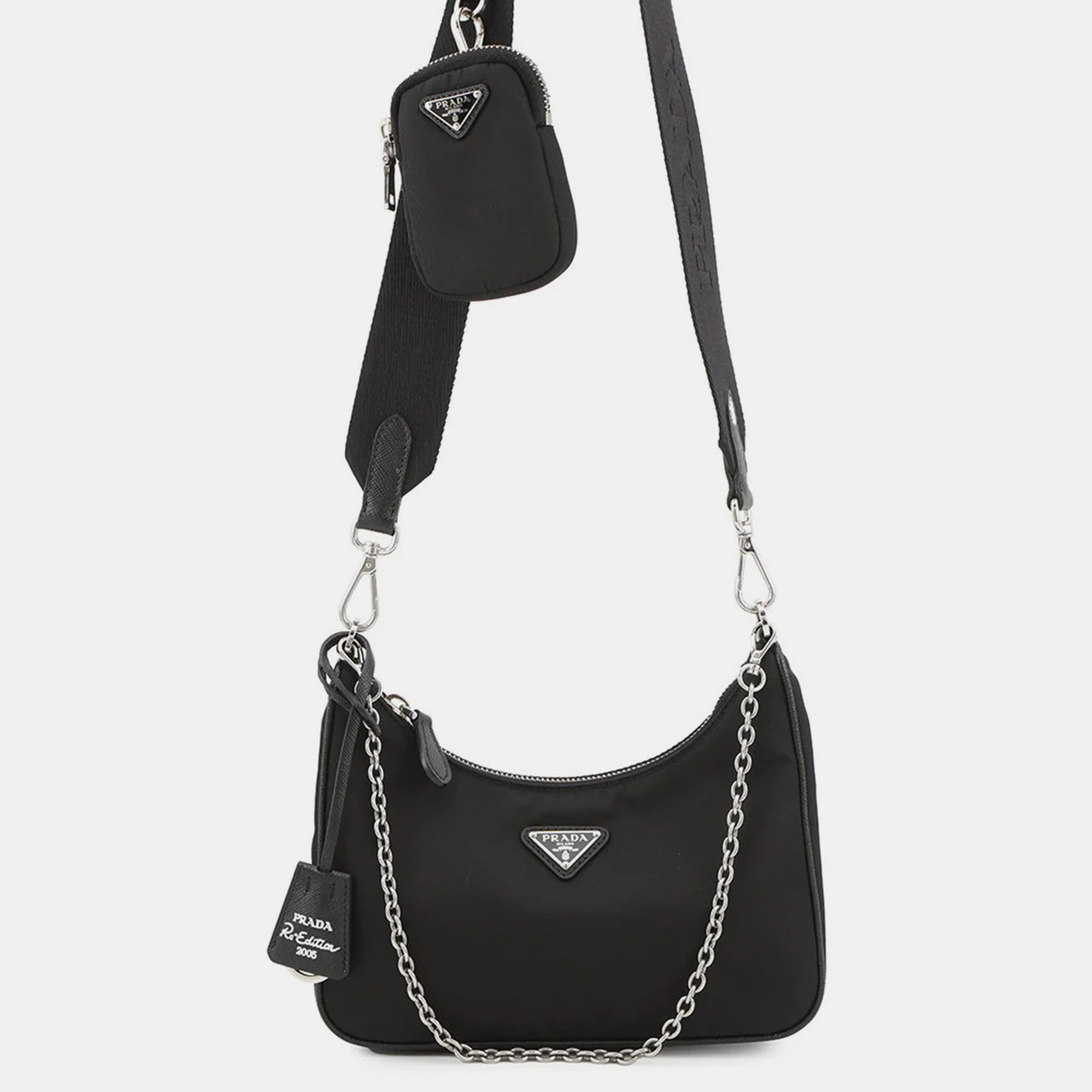 

Prada Re-Edition 2005 Re-Nylon Shoulder Bag Black Nylon Leather