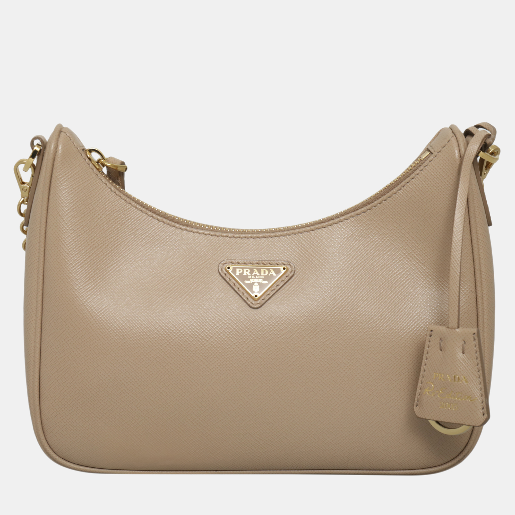 

Prada Beige Re-Edition 2005 Saffiano Leather Bag