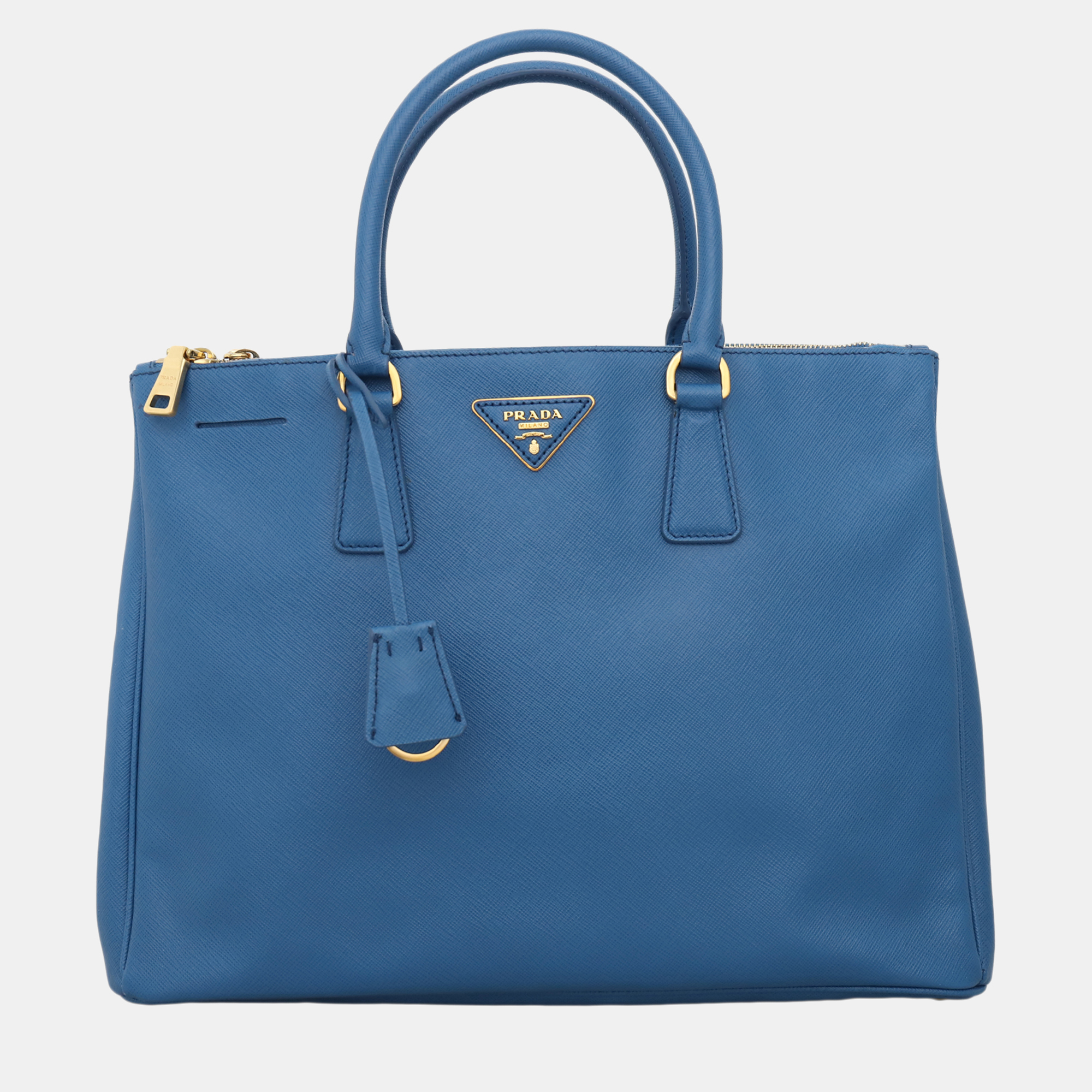 

Prada Blue Saffiano Lux Double Zip Large Tote Bag