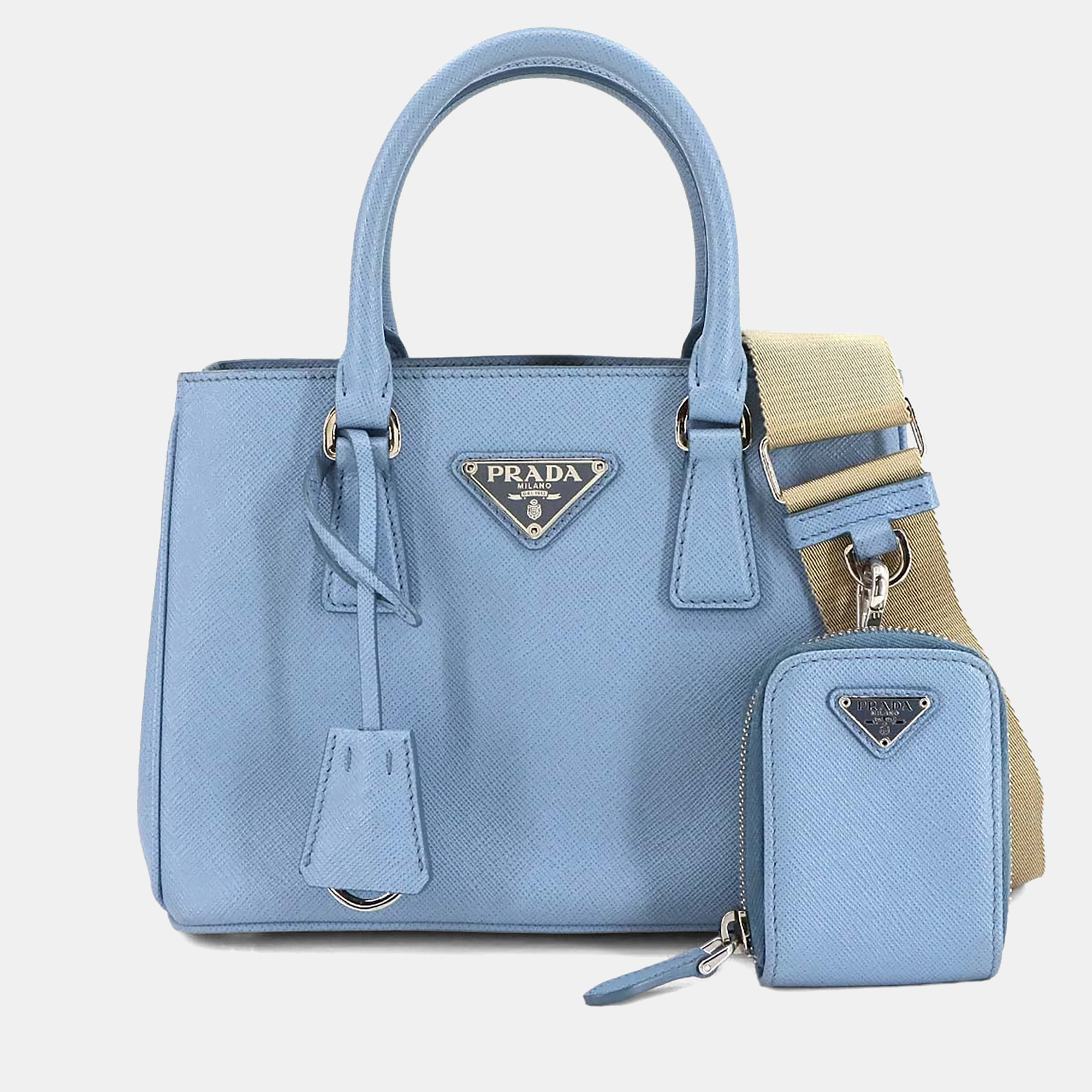 

Prada Galleria Mini Light Blue Saffiano Leather Shoulder Bag