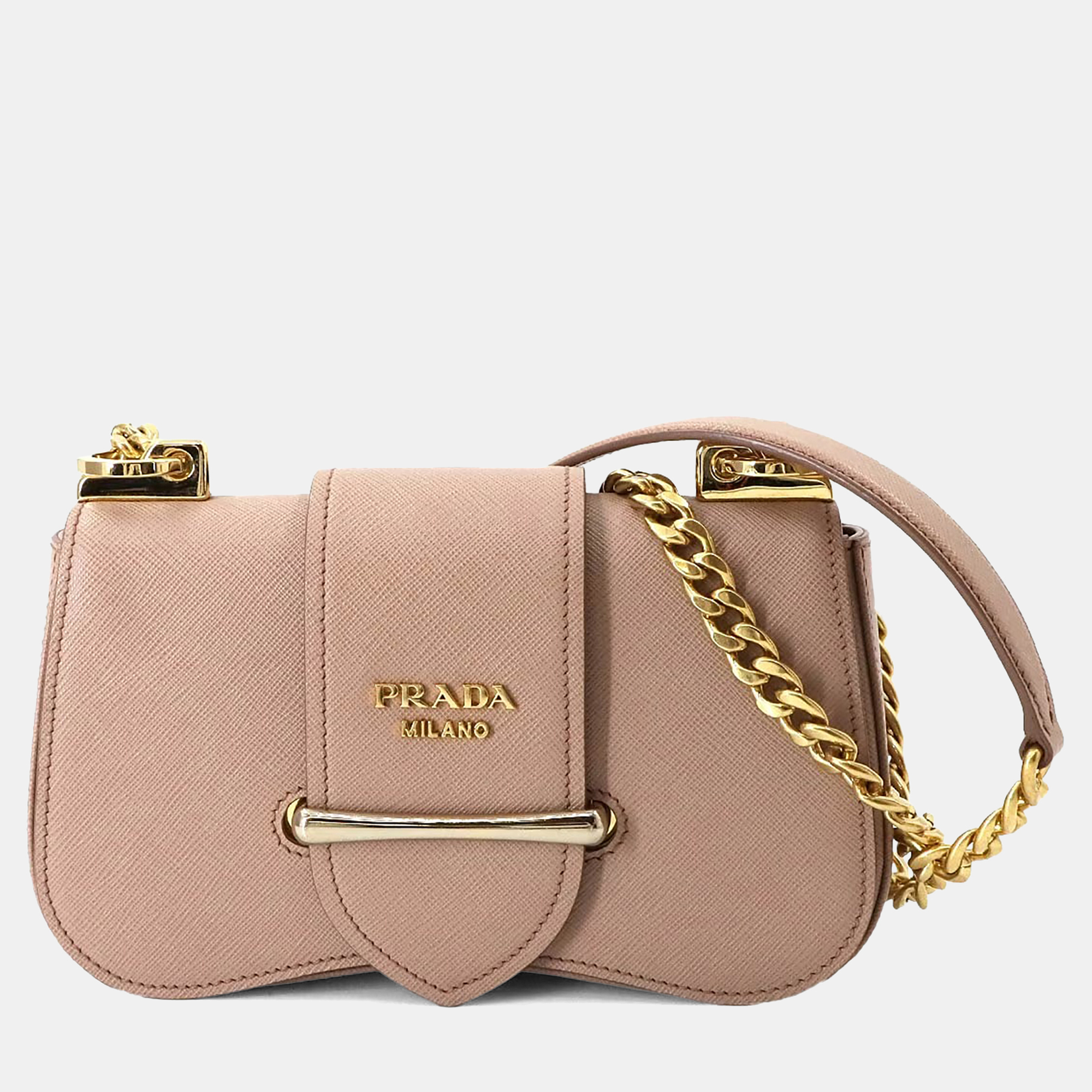 

Prada Sydney Beige Saffiano Leather Shoulder Bag