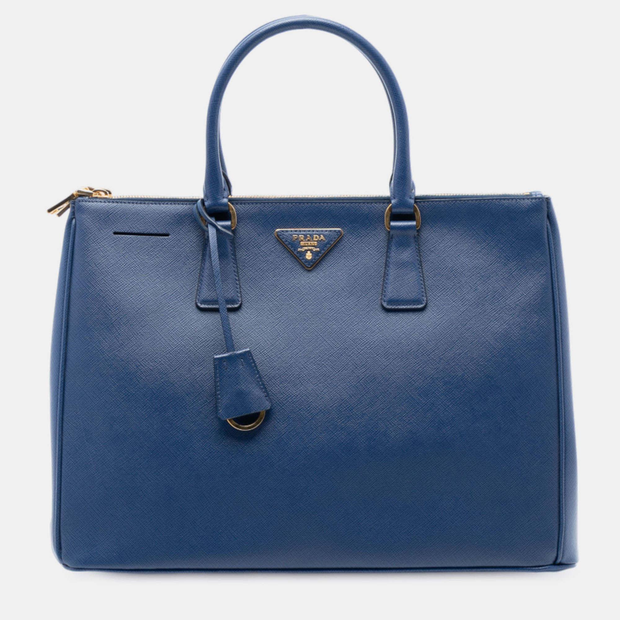 

Prada Blue Large Saffiano Lux Galleria Double Zip Tote