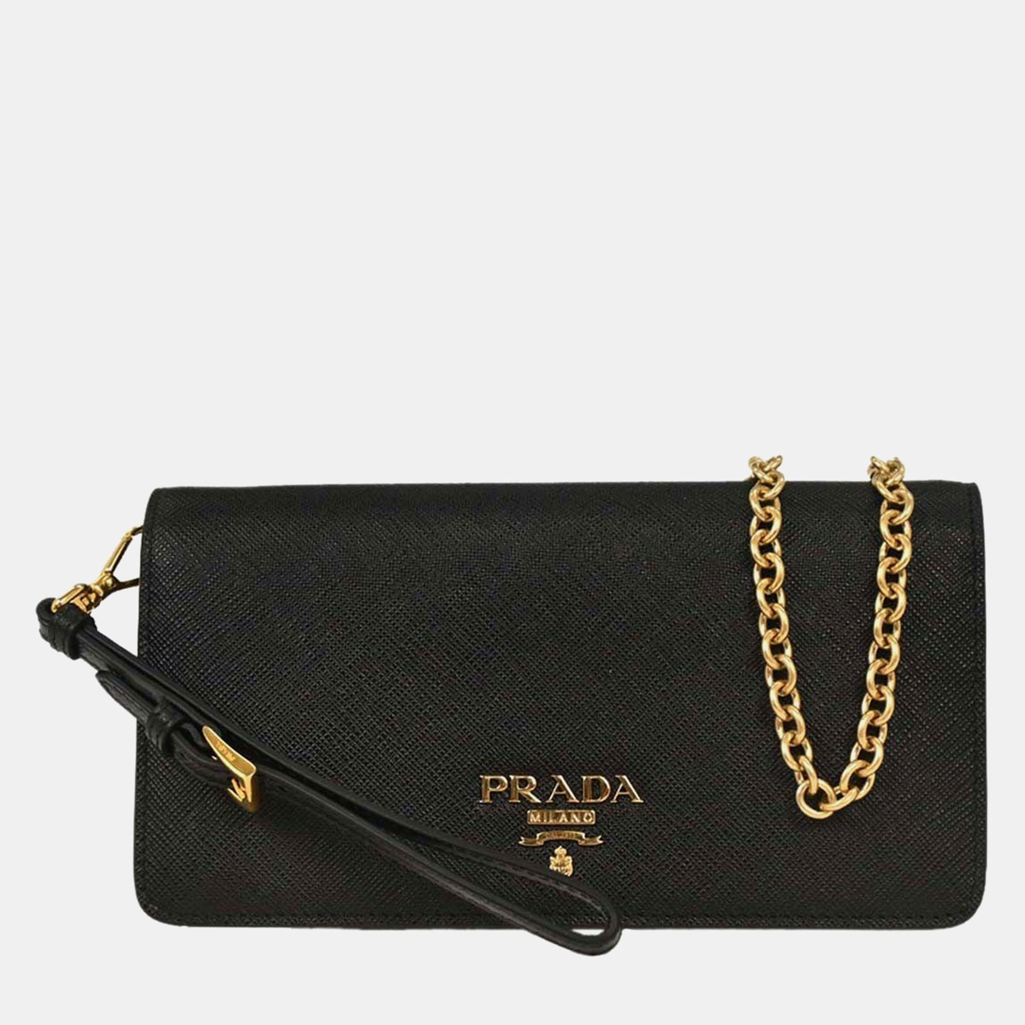 

Prada Black Leather Chain Shoulder Bag