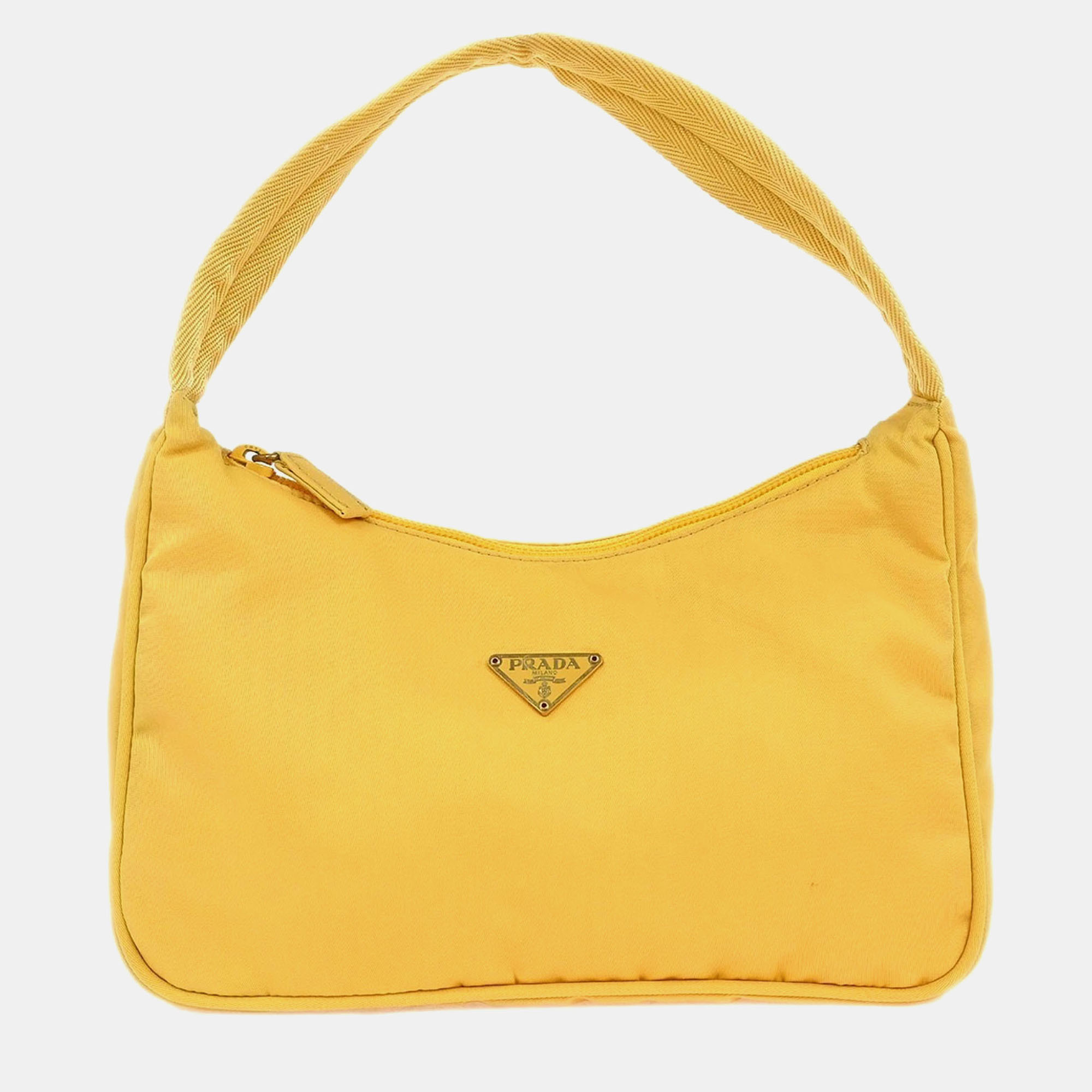 

Prada Yellow Nylon Handbag