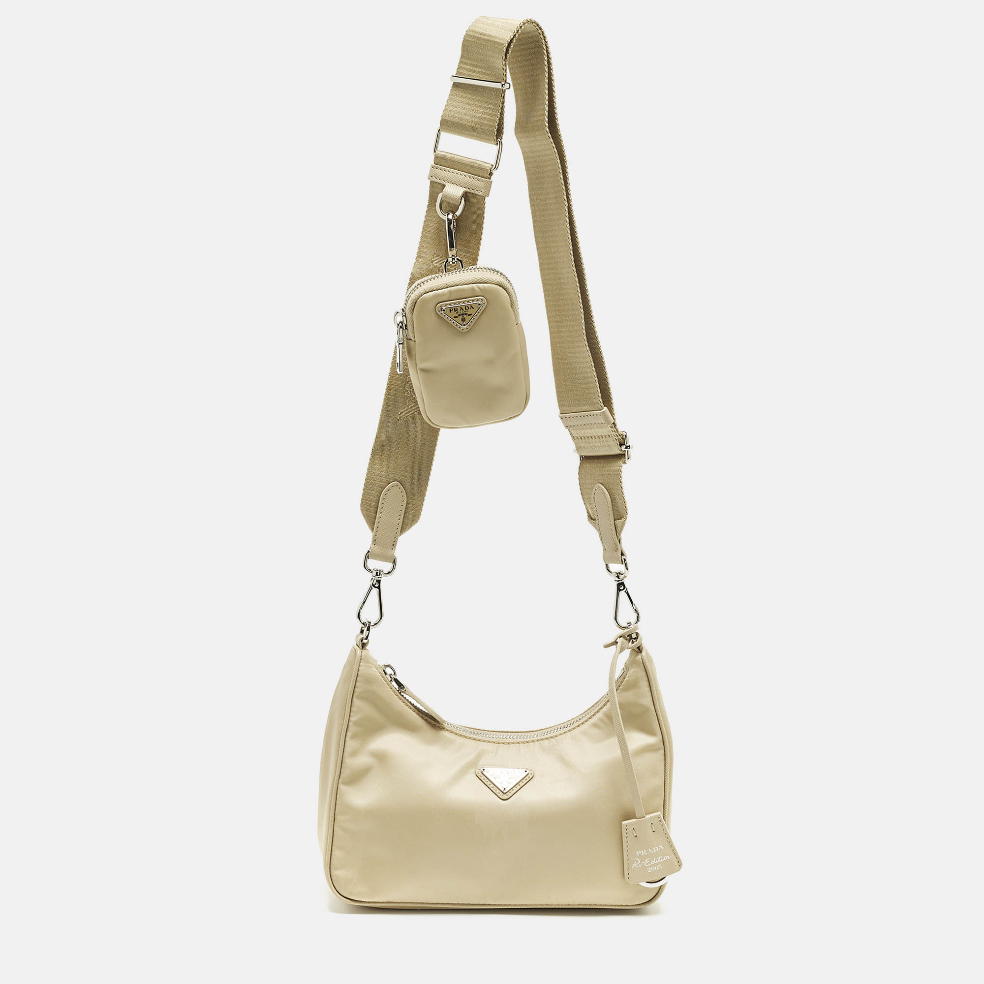 

Prada Re-Edition 2005 Cream Nylon Shoulder Bag