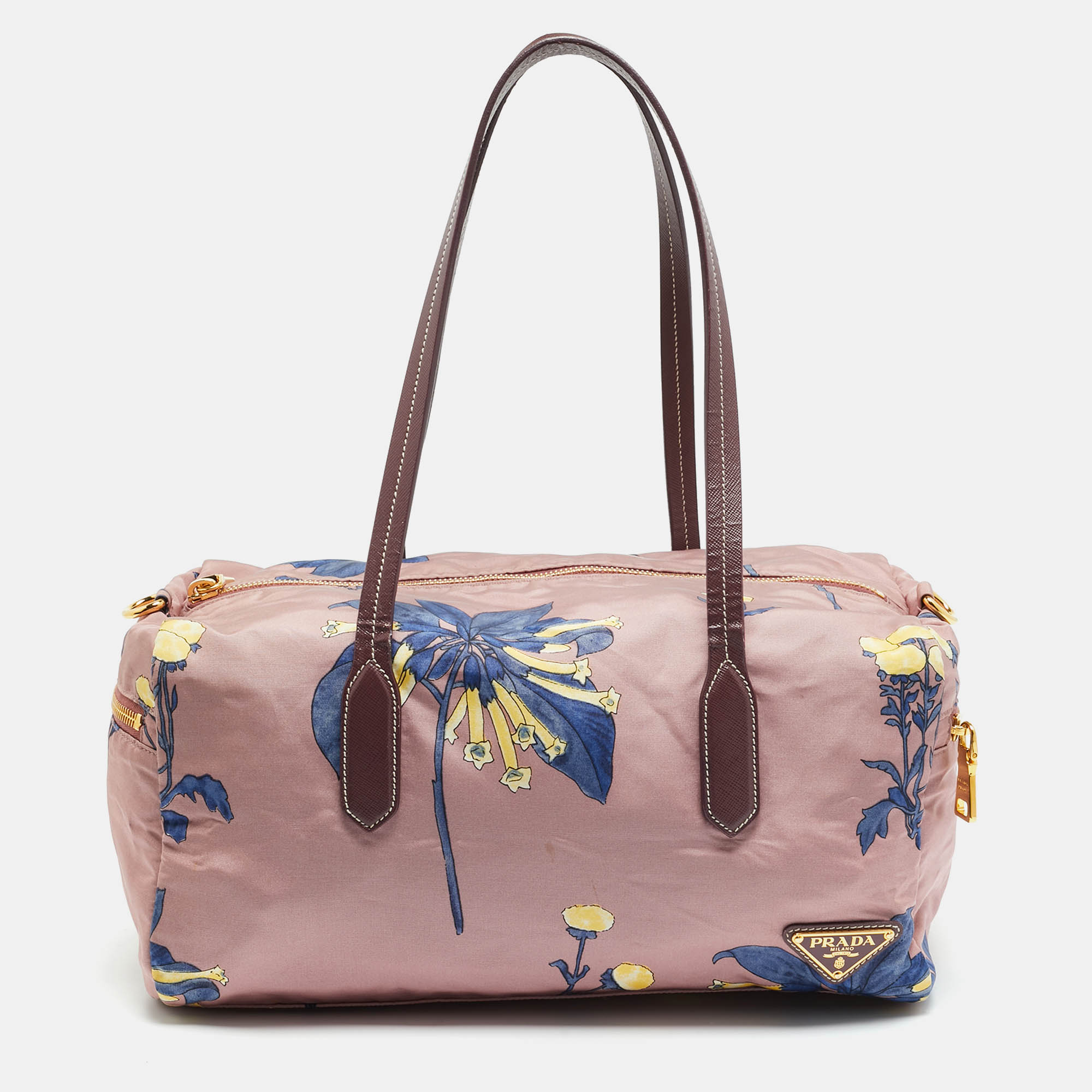 

Prada Lilac/Multicolor Faille Nylon Satchel