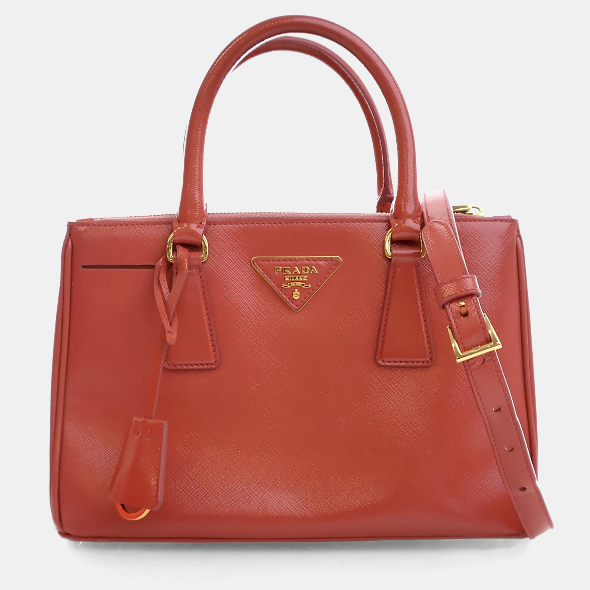 

Prada Small Saffiano Vernice Galleria Tote, Red