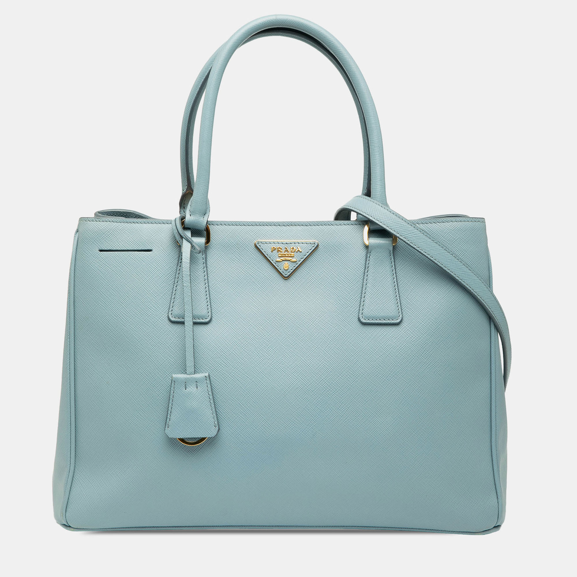 

Prada Blue Medium Saffiano Lux Galleria Satchel