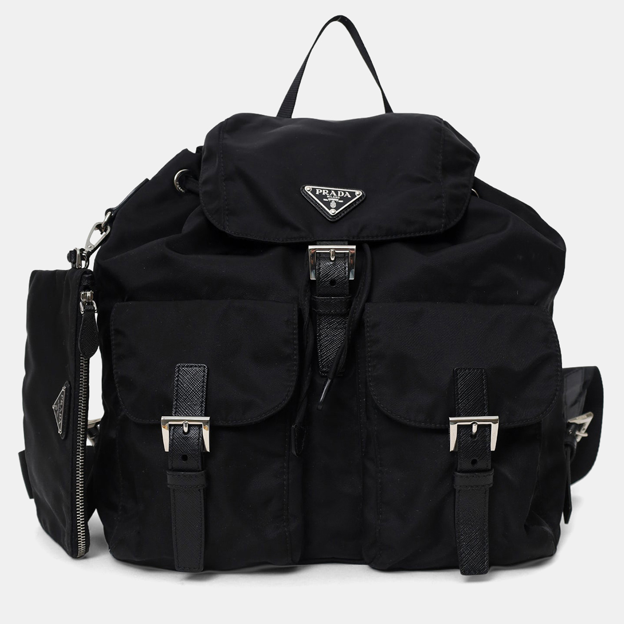 

Prada Re-Nylon Backpack with Pouch, Black