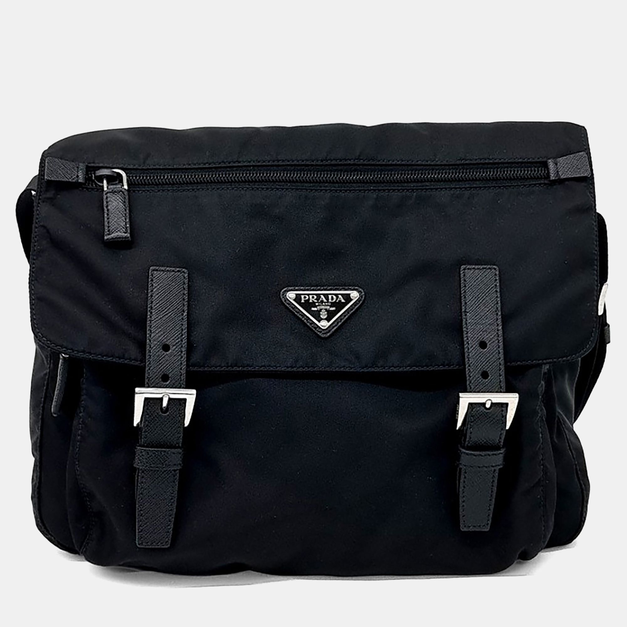 

Prada Black Fabric Messenger Bag