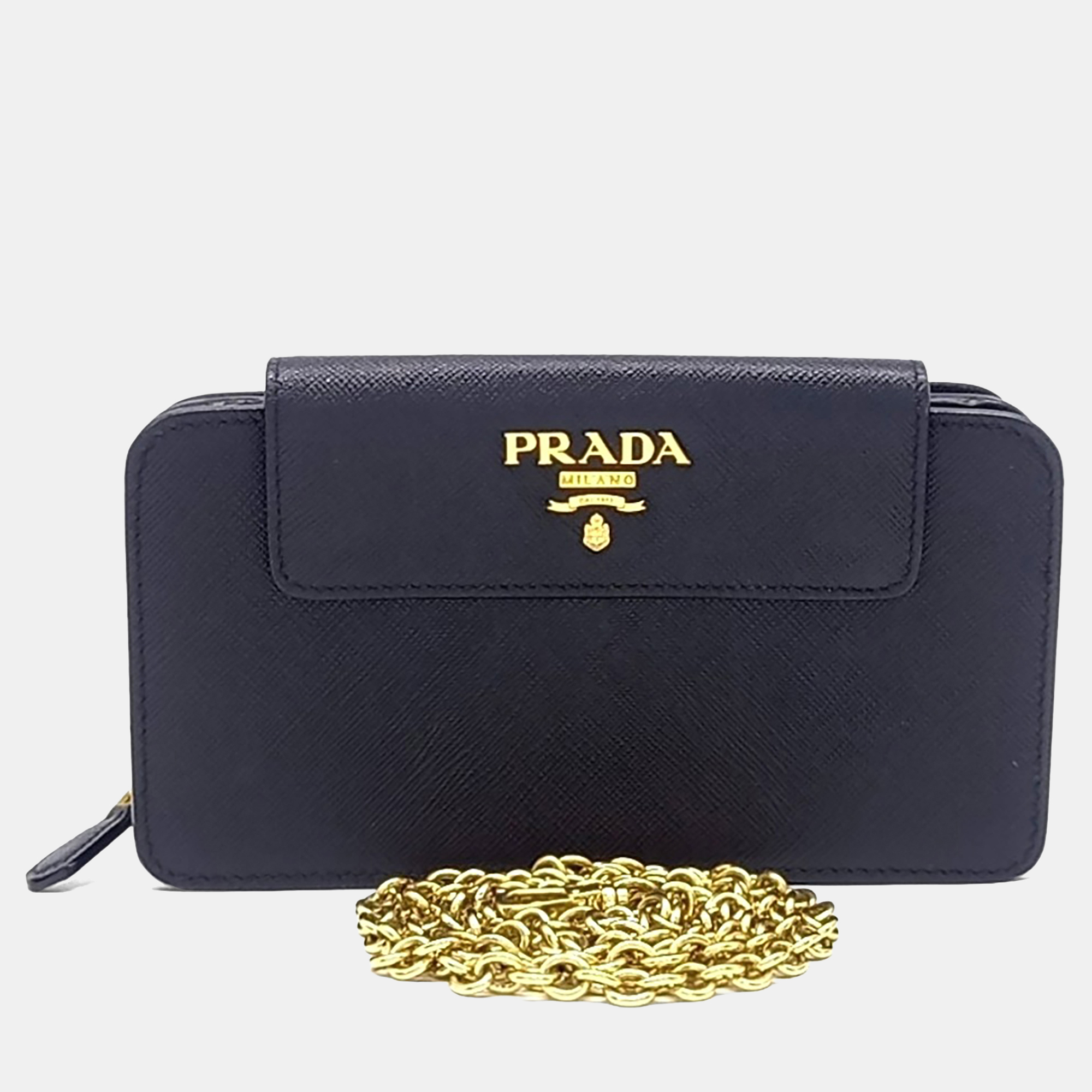 

Prada Black Leather Saffiano Metal Crossbody Bag