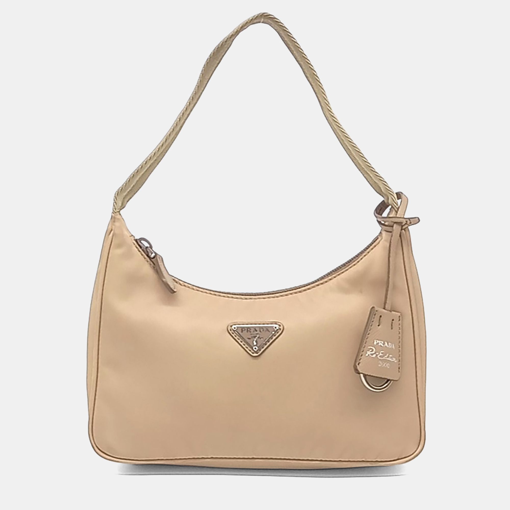 

Prada Beige Nylon Tessuto Hobo Bag