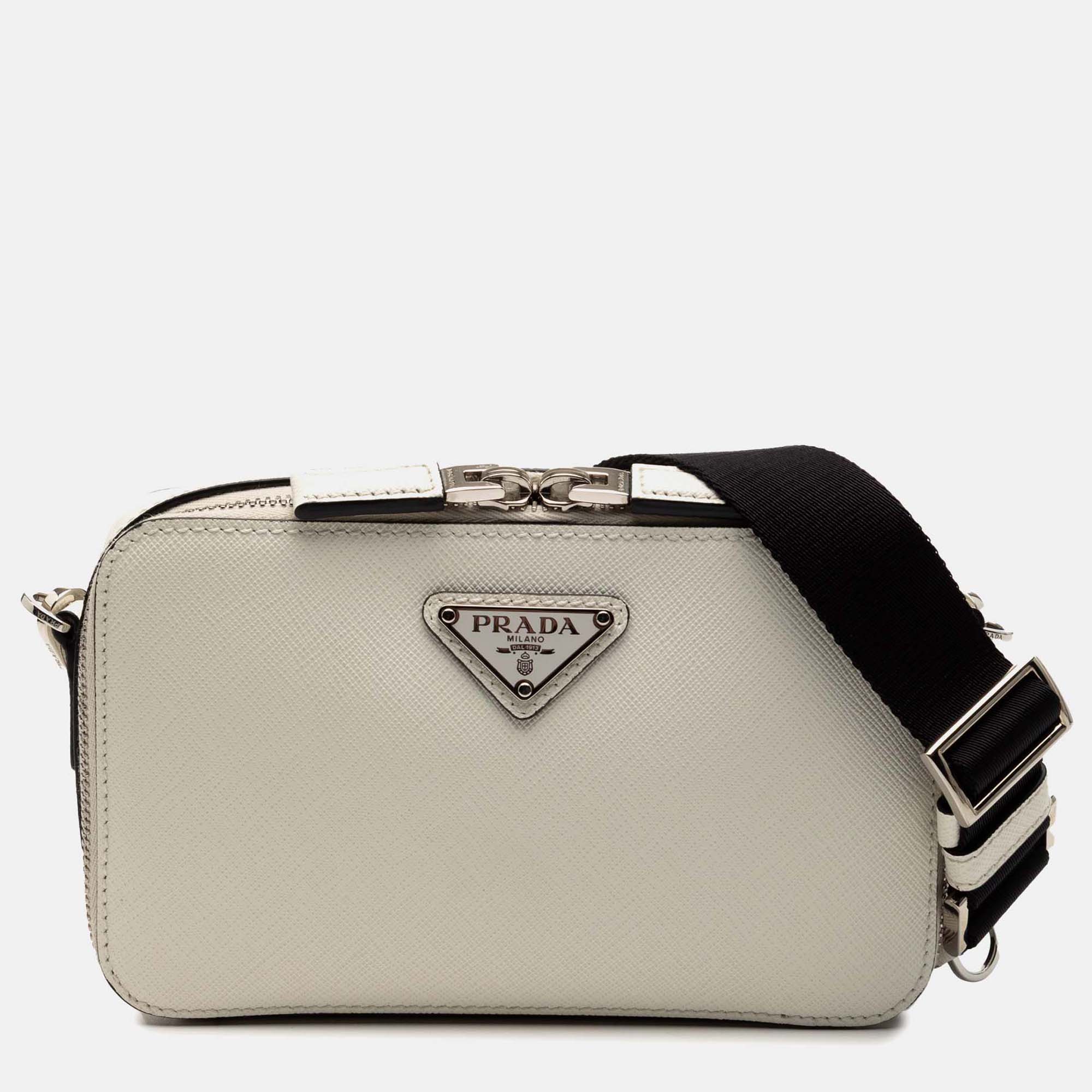 

Prada White Saffiano Brique Crossbody