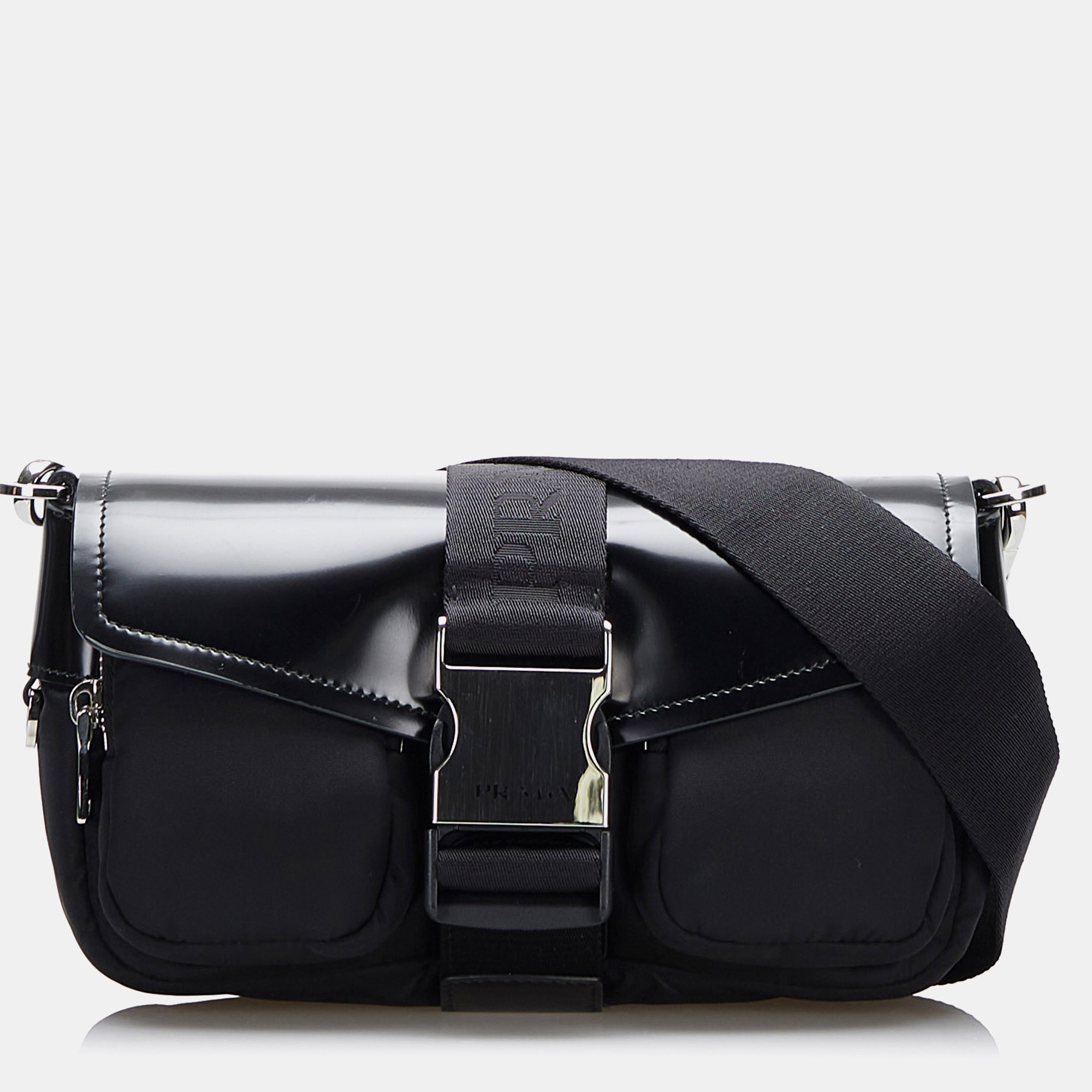 

Prada Black Re-Nylon & Spazzolato Pocket Crossbody