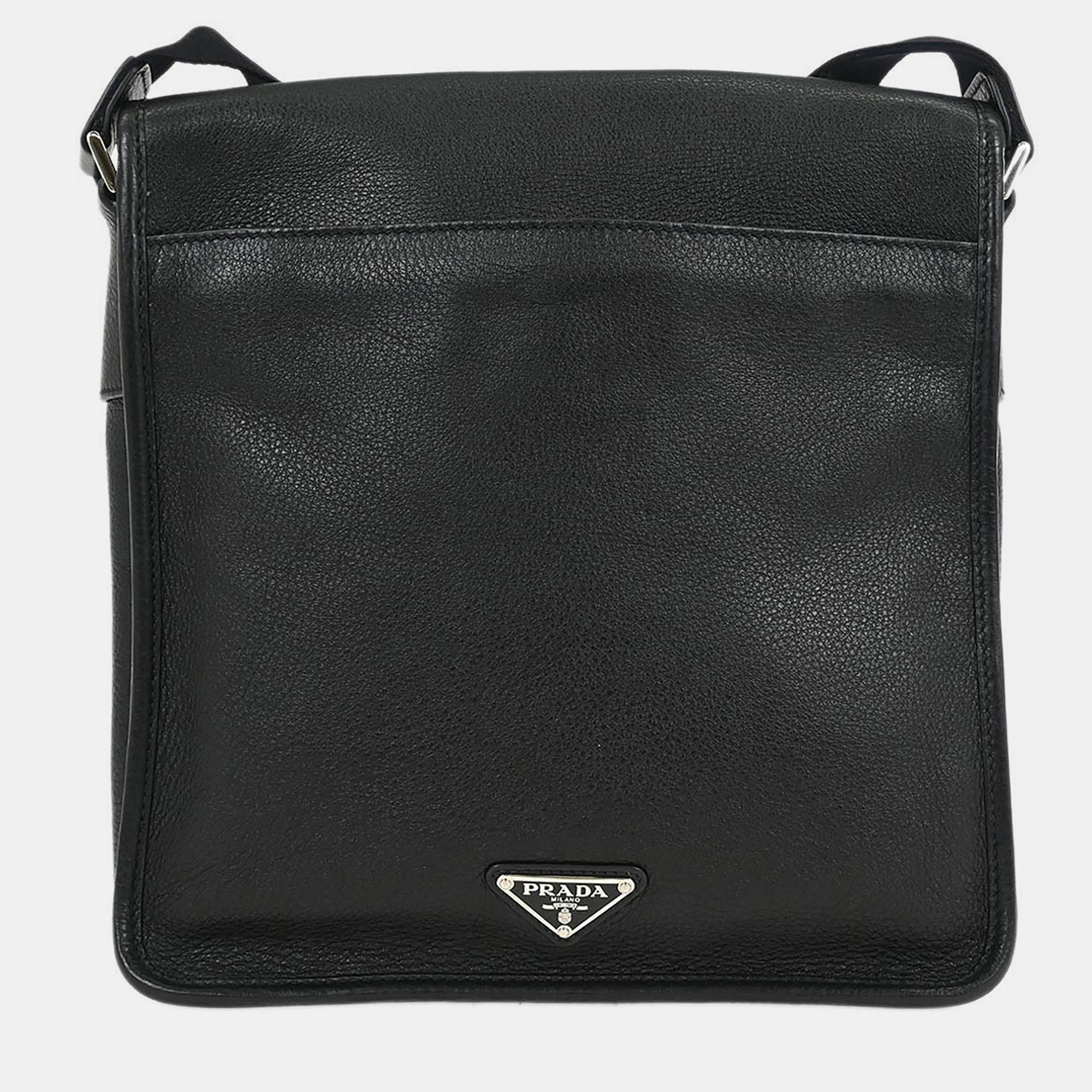 

Prada Black Leather Shoulder Bag