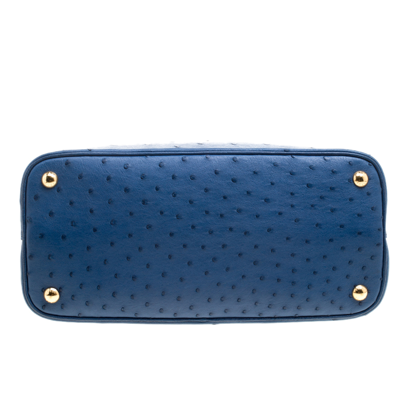 Prada Bag in Voyage Blue Ostrich Leather With Turnlock - RARE Handbag –  Essex Fashion House