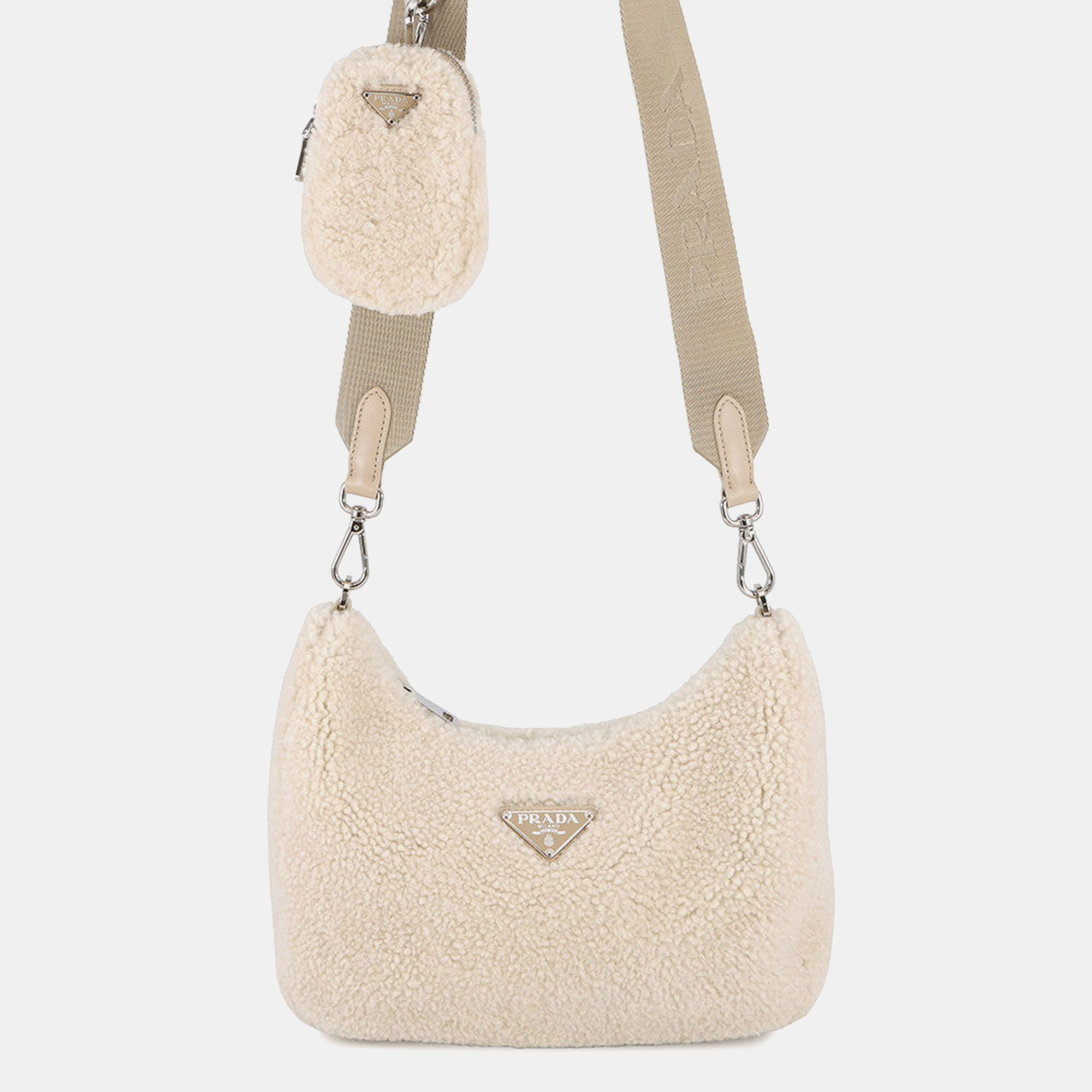 

Prada Hobo Bag Shoulder Bag Beige Pile