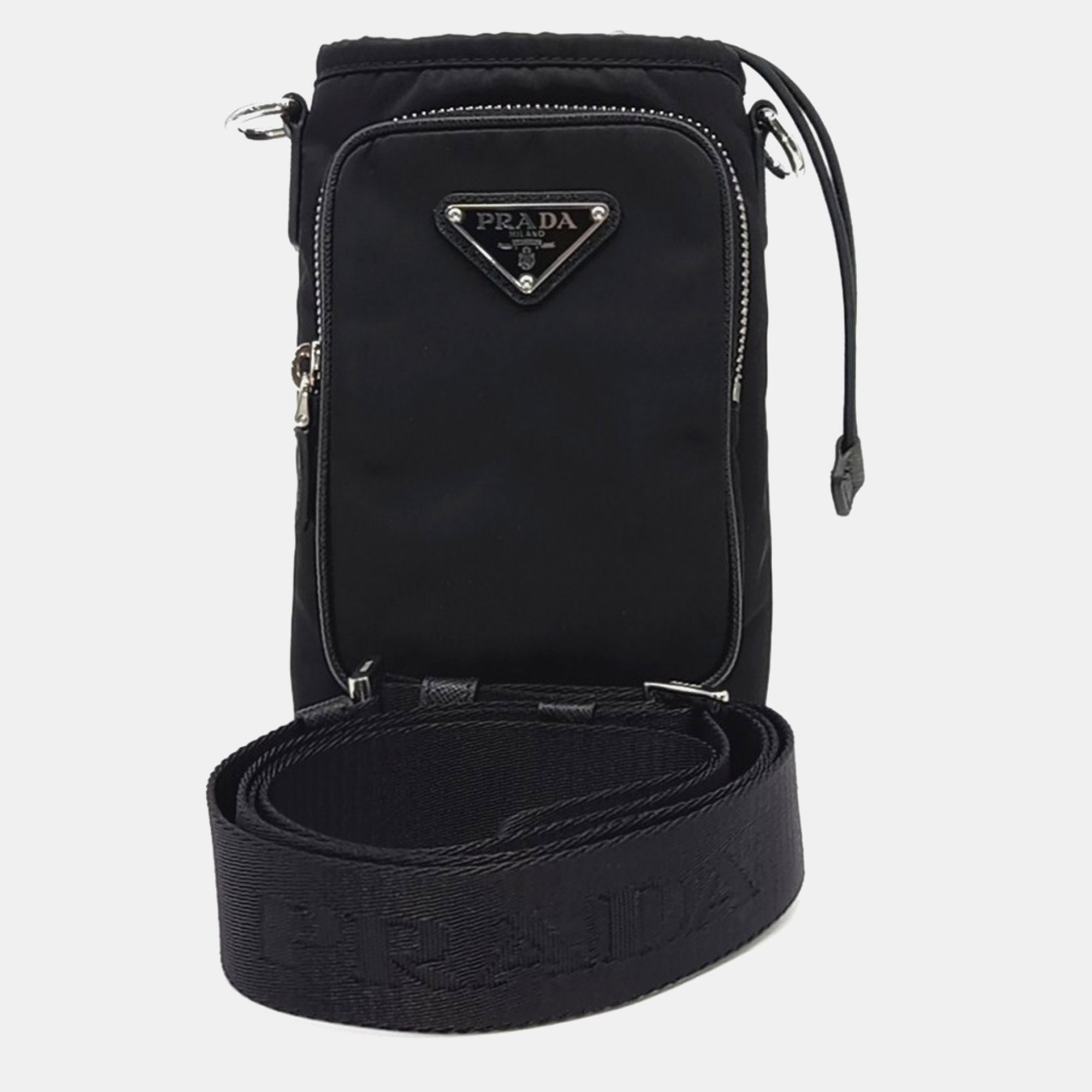 

Prada Black Nylon Re-Nylon Phone Holder and Crossbody Bag