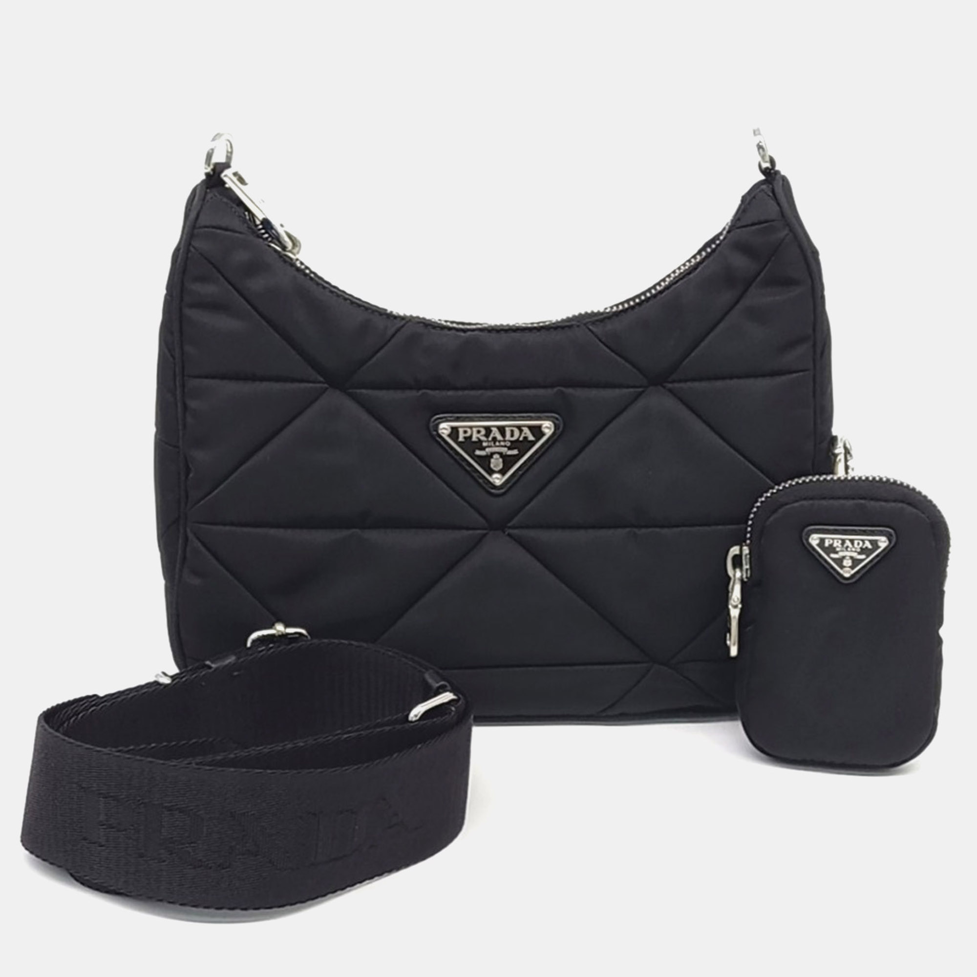 

Prada Black Re-Nylon Tessuto Quilted Shoulder Bag