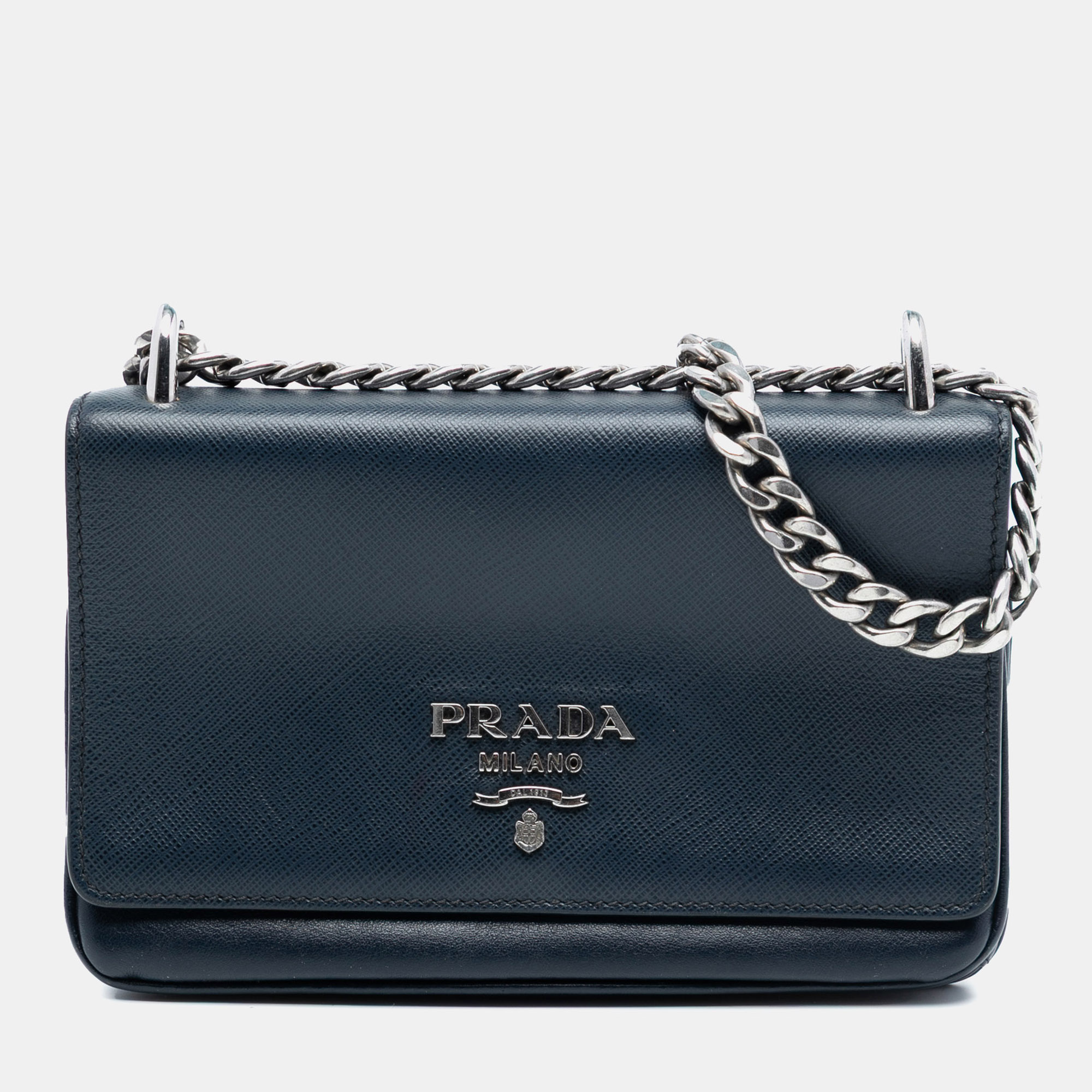 

Prada Blue Saffiano and City Calf Chain Crossbody