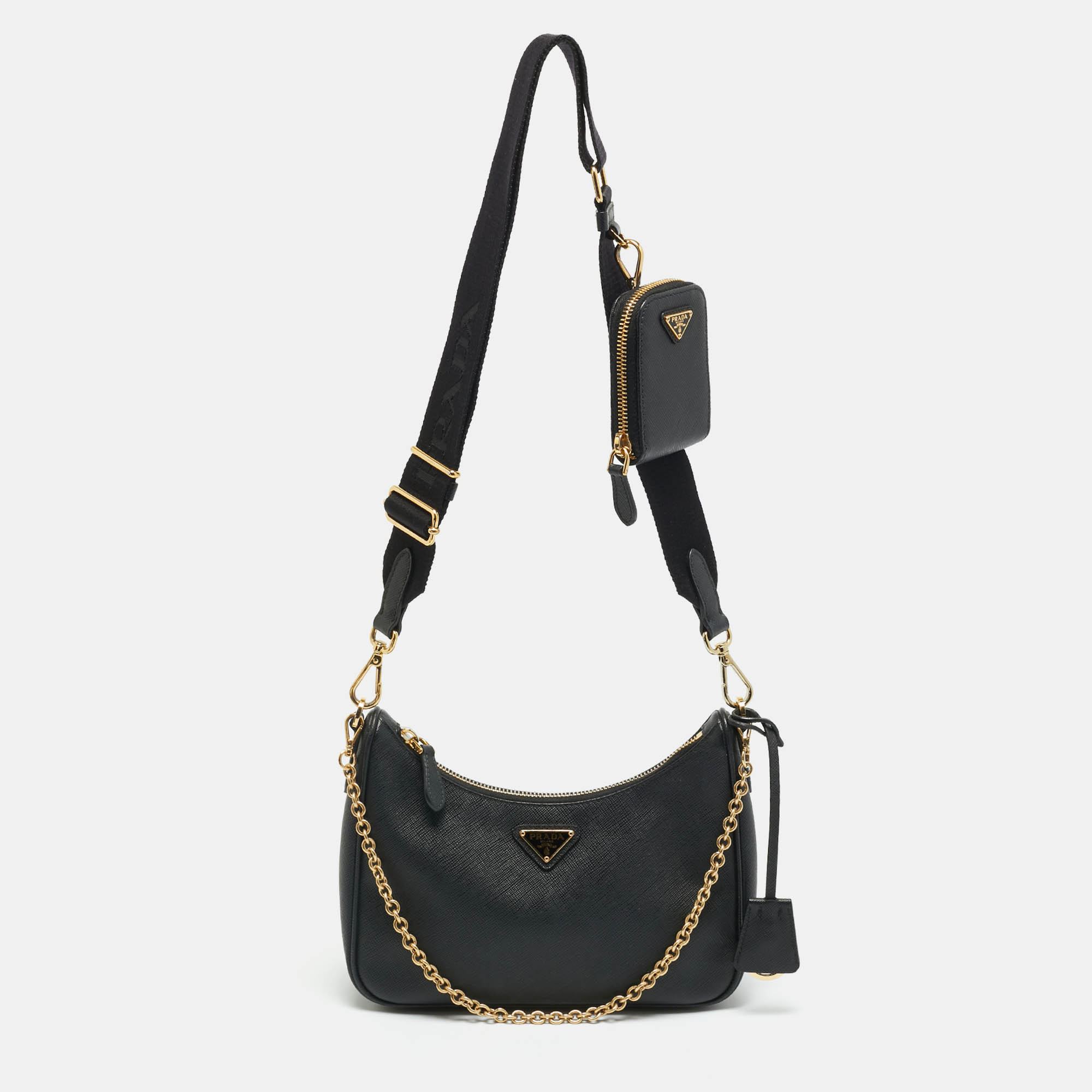 

Prada Re-Edition 2005 Black Saffiano Lux Leather Shoulder Bag