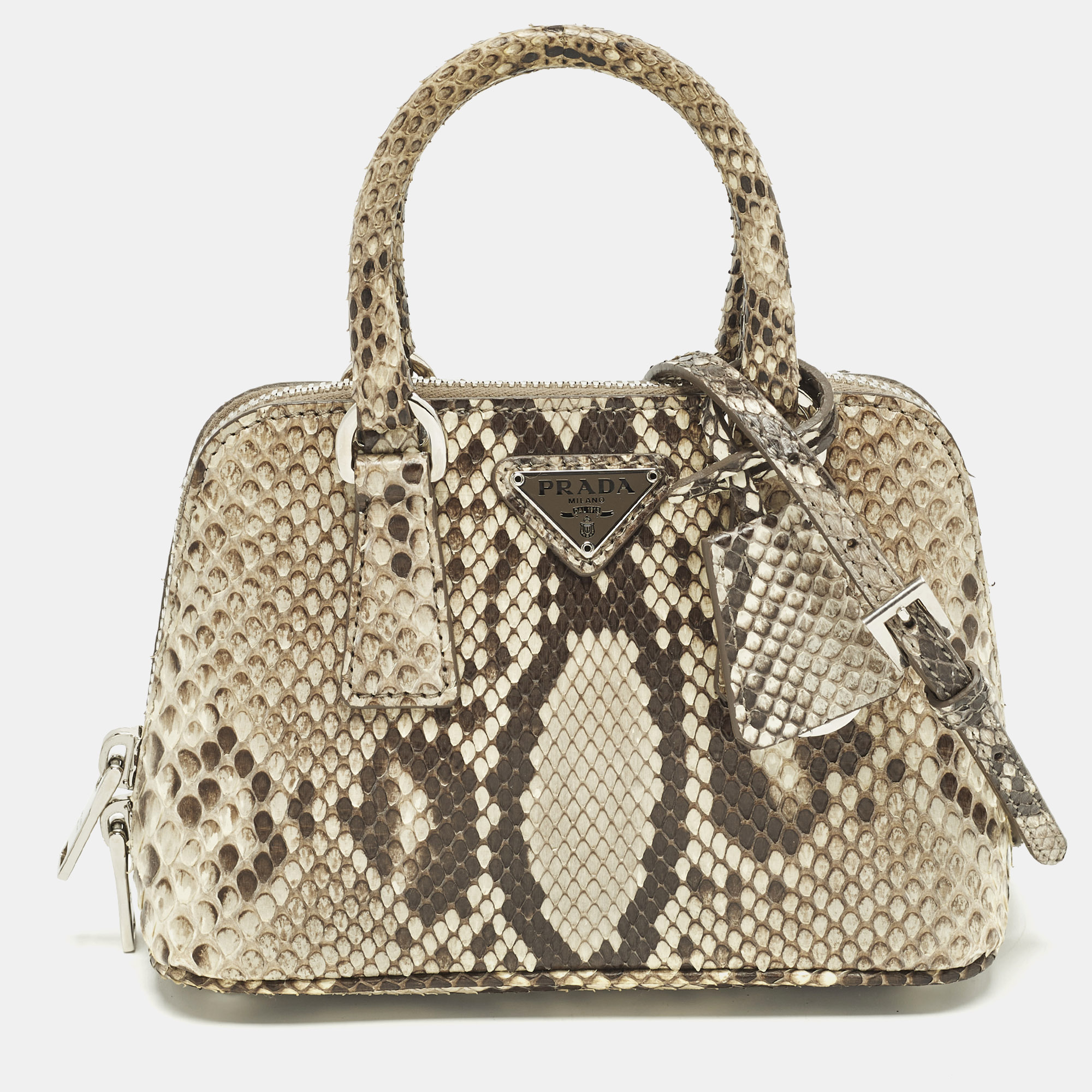 

Prada Promenade Mini Beige Python Satchel