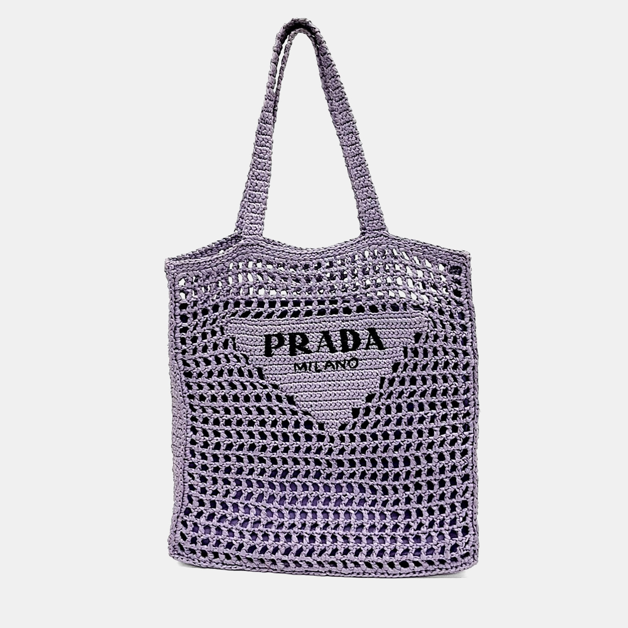 

Prada Purple Raffia shoulder bag