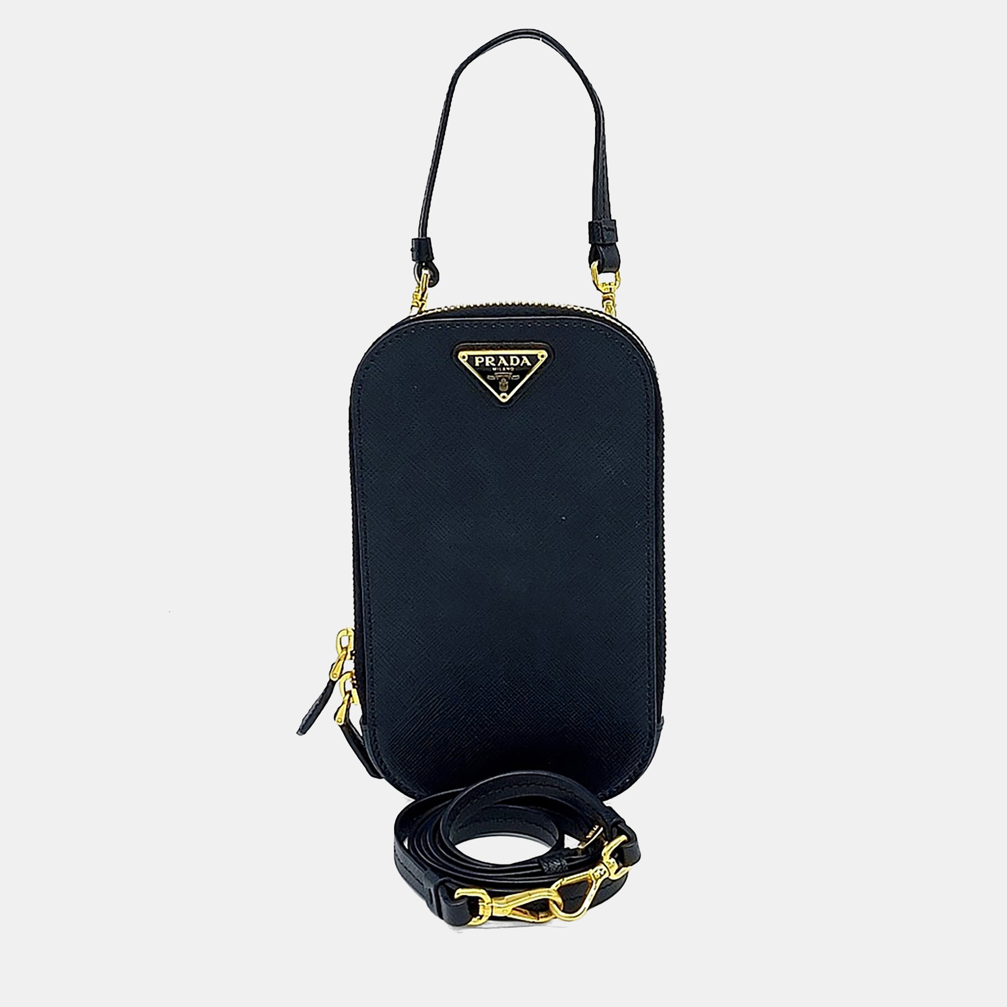 

Prada Saffiano phone case and crossbody bag, Black