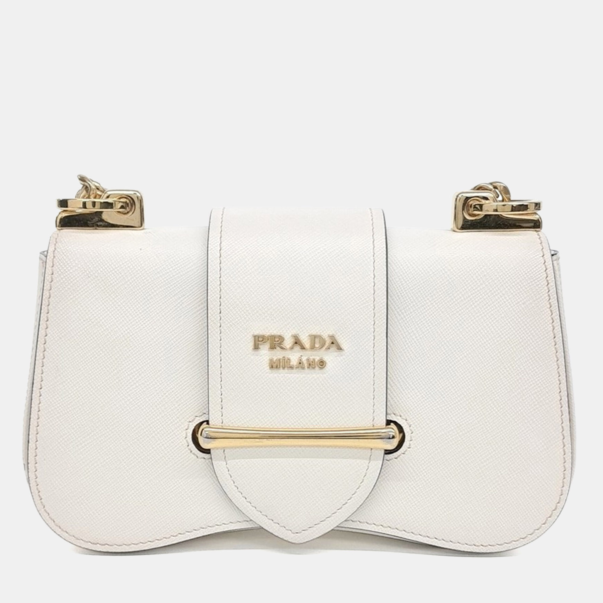 

Prada Cream Leather Sidonie Crossbody Bag (1BD219)