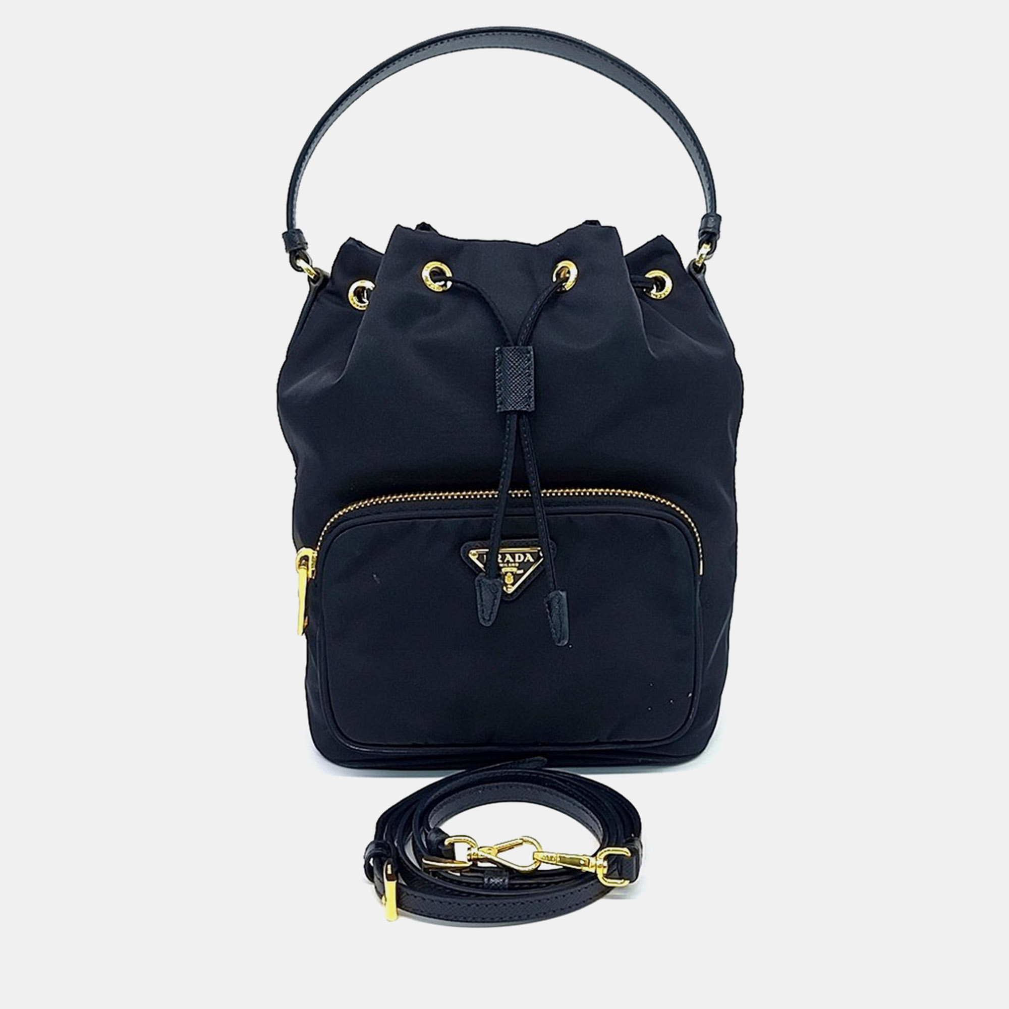 

Prada Black Nylon Re-Nylon Bucket Tote and Crossbody Bag