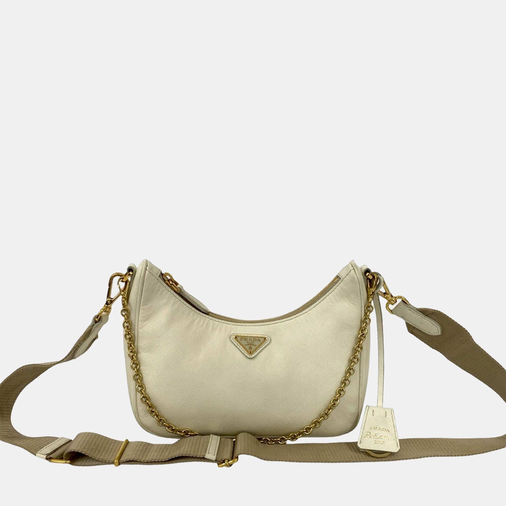 

Prada Saffiano Re-Edition 2005 Satchel, White