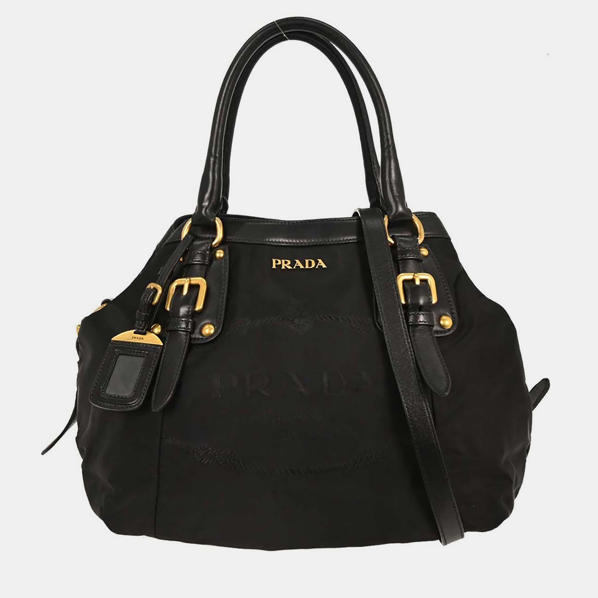 

Prada Black Nylon 2way Tote Bag