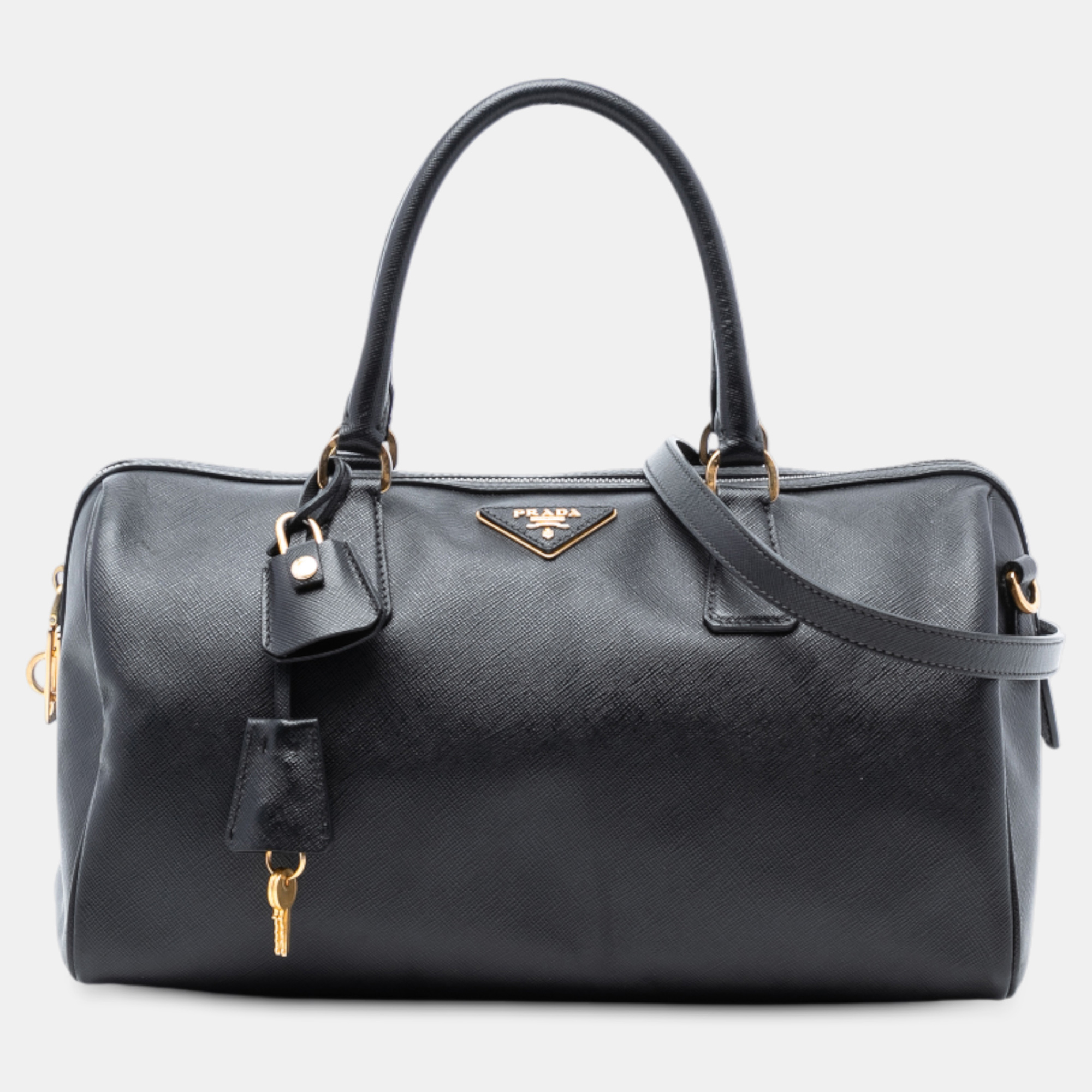 

Prada Black Saffiano Lux Boston Bag