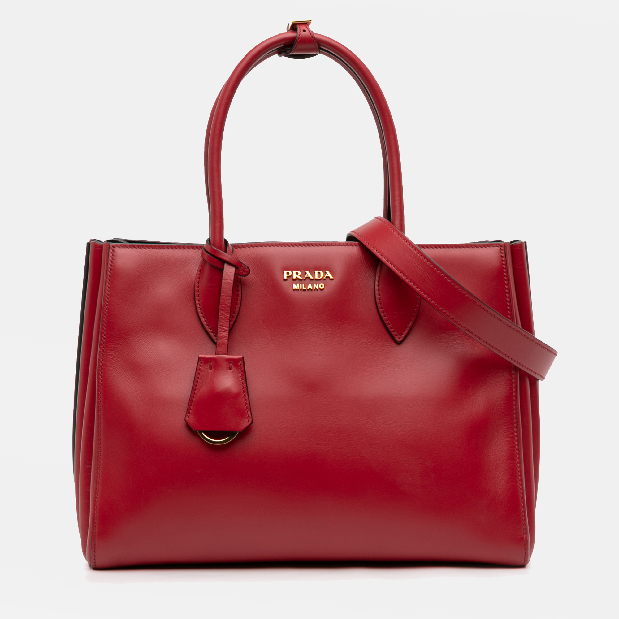 

Prada Red City Calf Bibliotheque Satchel