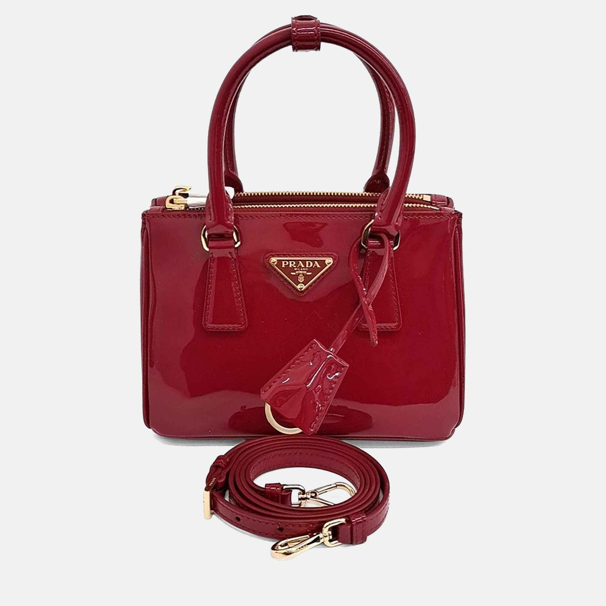 

Prada Red Patent Leather Patent Tote and Shoulder Bag