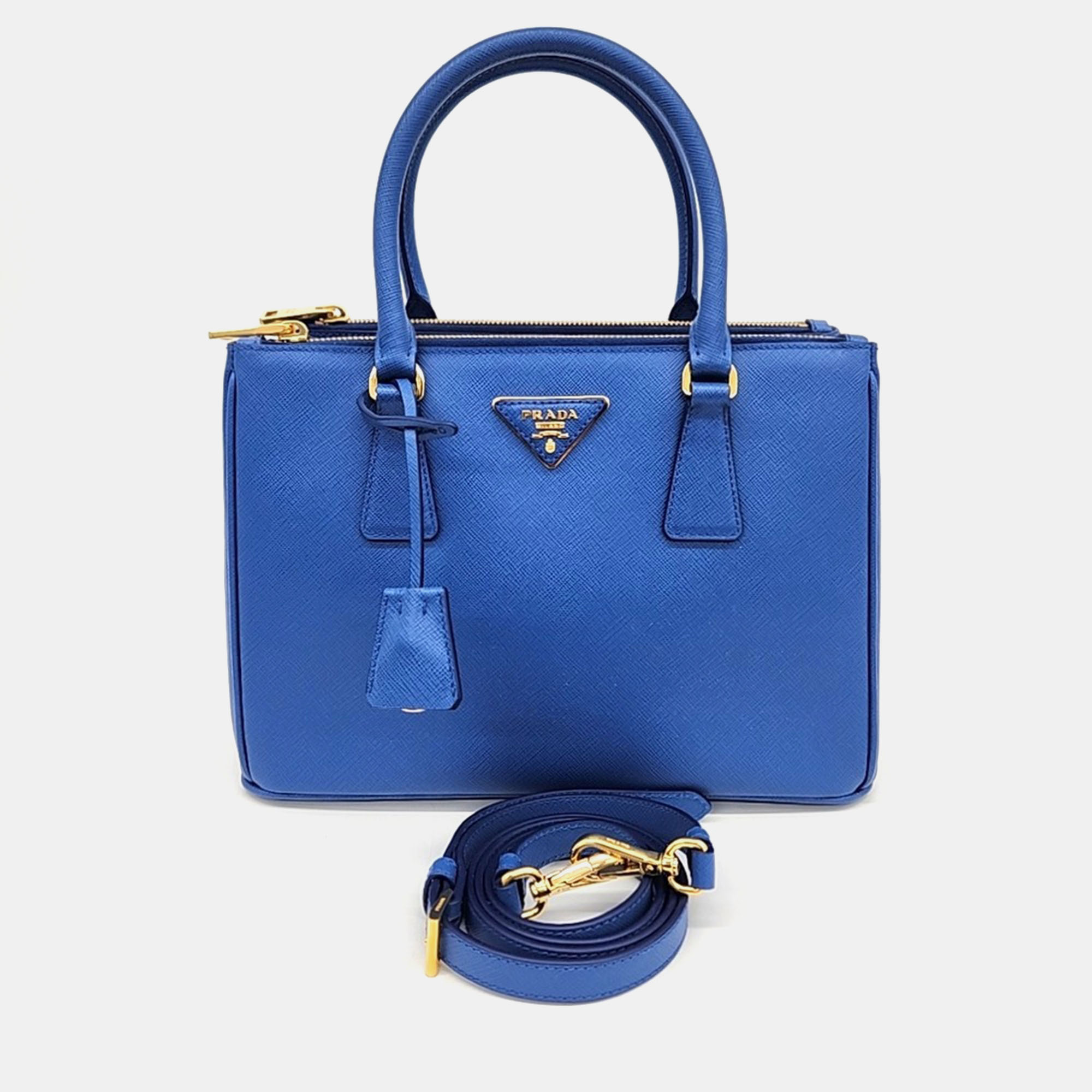 

Prada Blue Saffiano Luxe Tote and Shoulder Bag