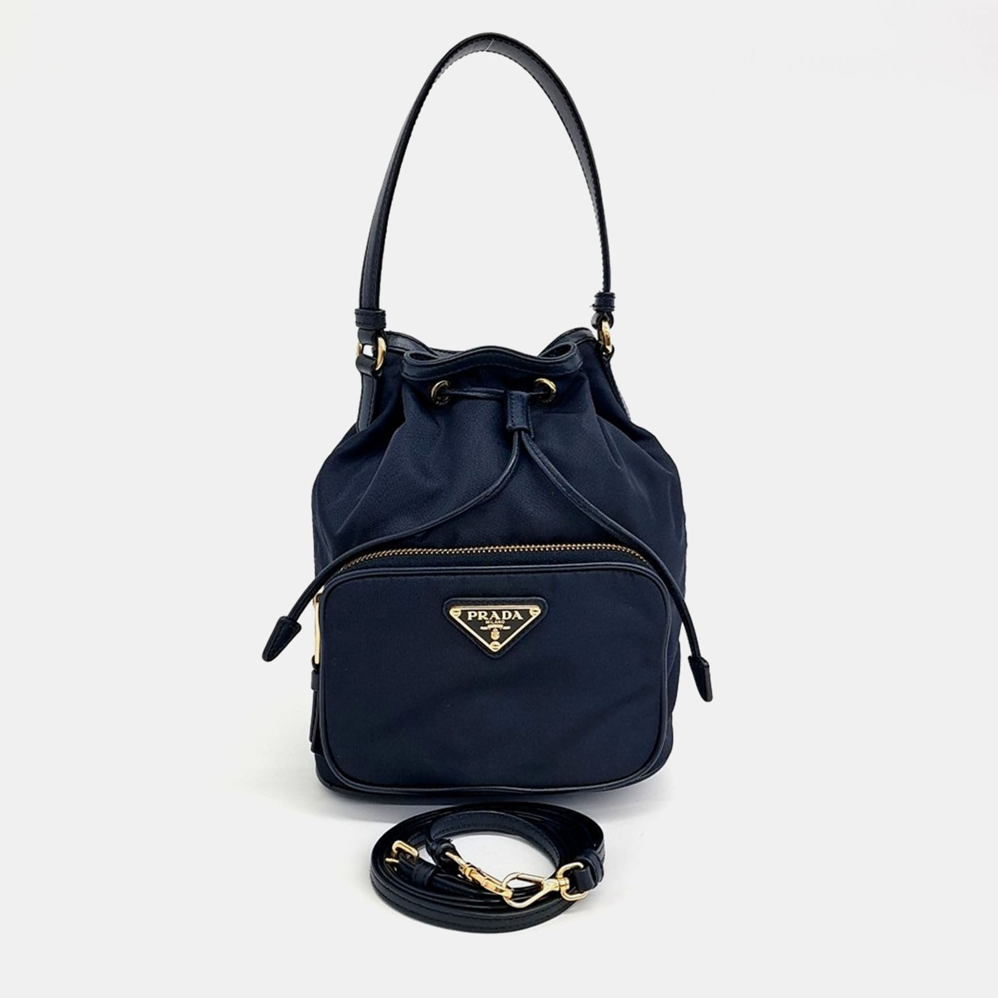 

Prada Navy Blue Nylon Bucket Bag