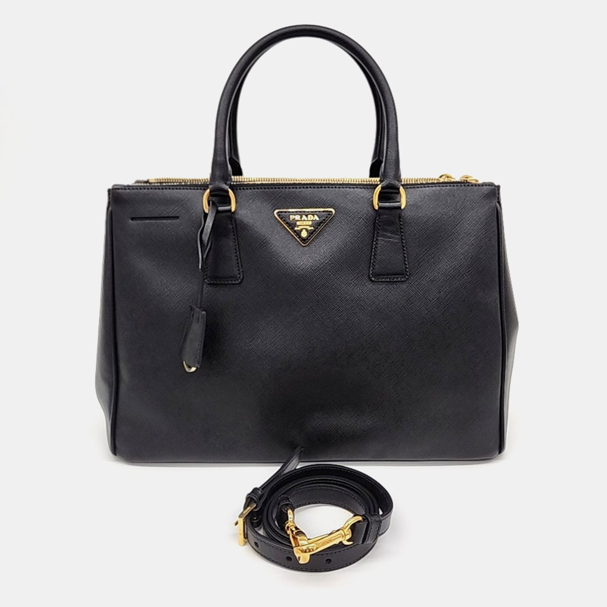 

Prada Black Saffiano Luxe Tote and Shoulder Bag