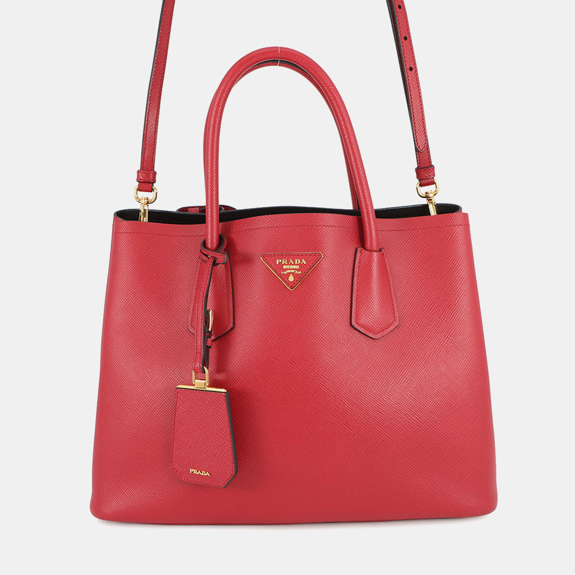 

Prada Saffiano Lux Red Saffiano Leather Top Handle Bag