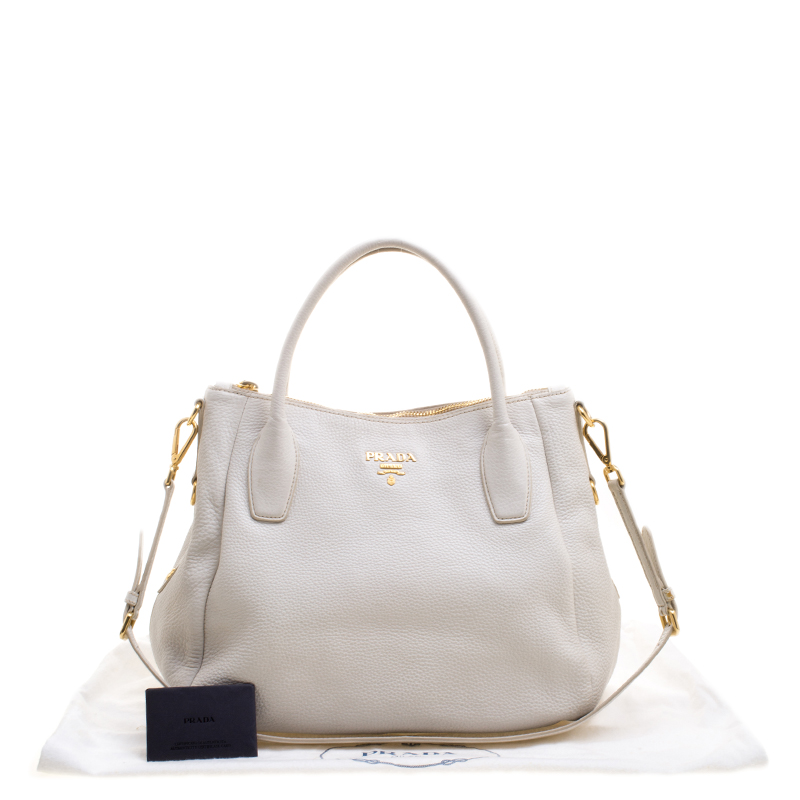 Leather clutch bag Prada White in Leather - 20609870