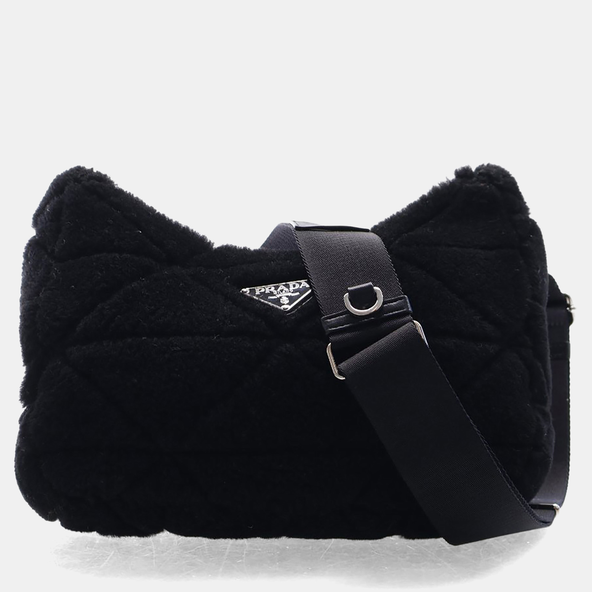 

Prada Small Black Shearling Re-Edition 2005 Shoulder Bag