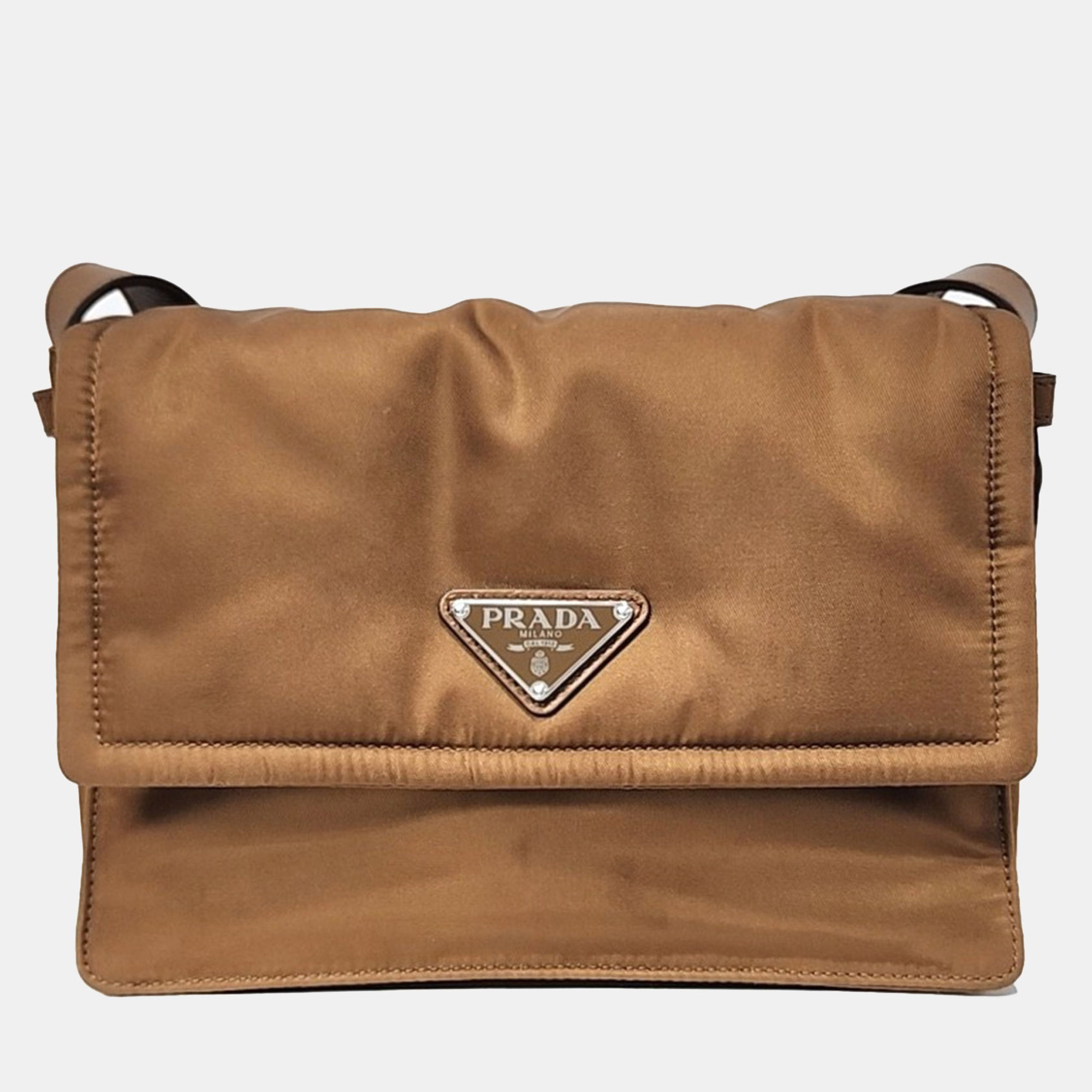 

Prada Brown Nylon Small Padded Re-Nylon Shoulder Bag